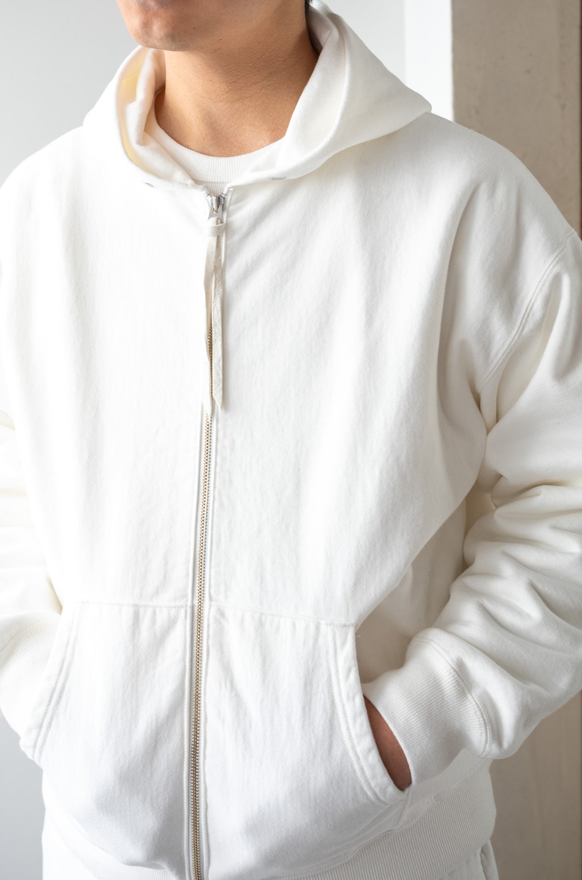 Essential Zip Sweat Parka 〈WHITE〉