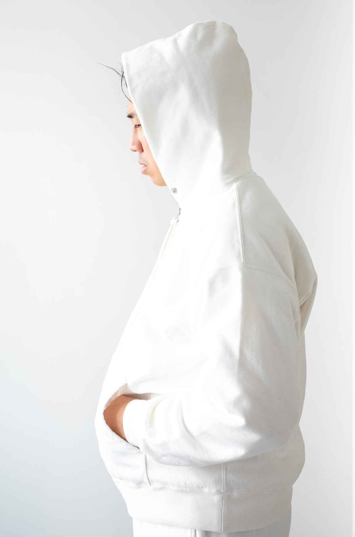 Essential Zip Sweat Parka 〈WHITE〉