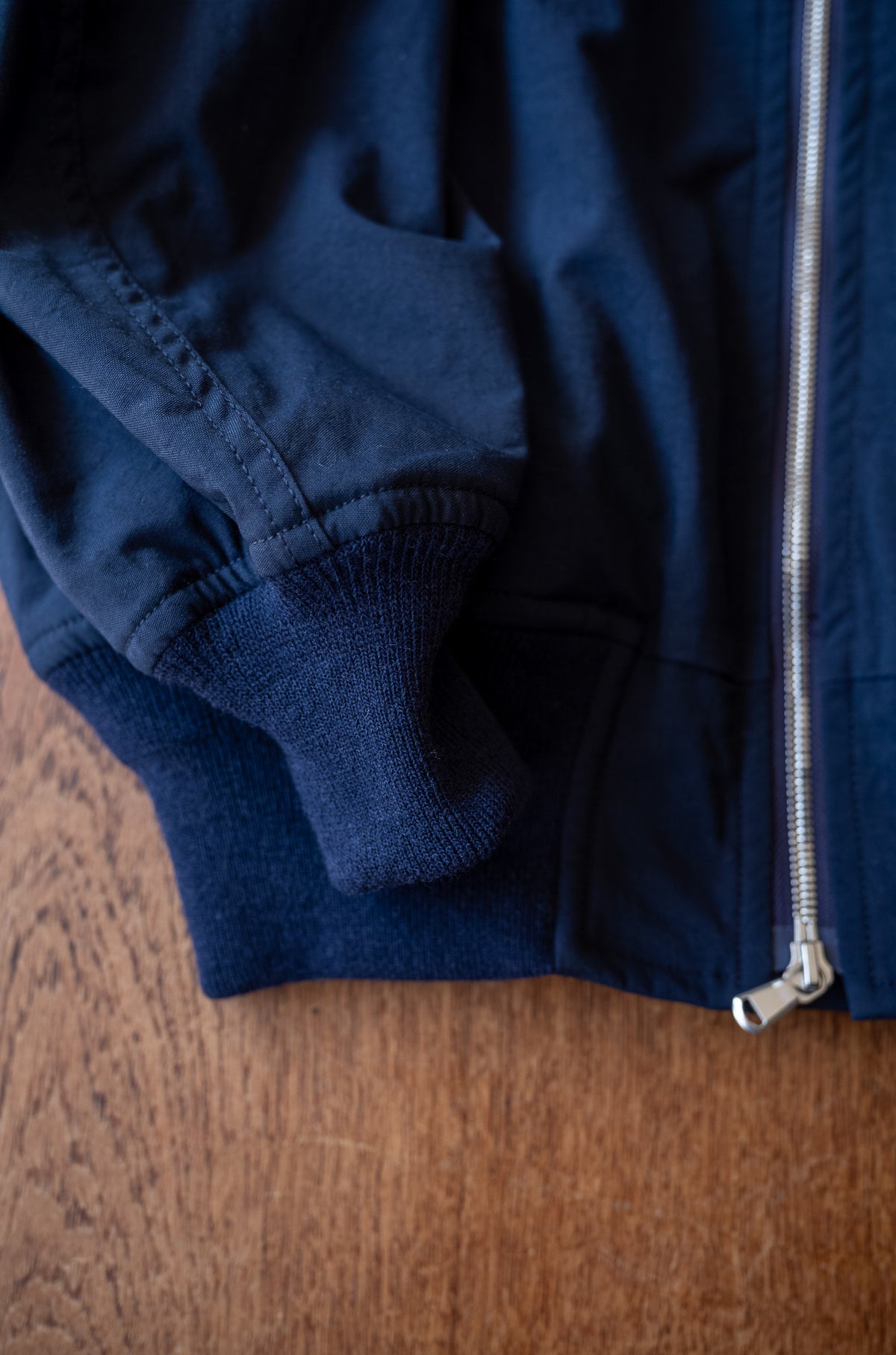 Shrunken Nylon Flight Jacket 〔NAVY〉