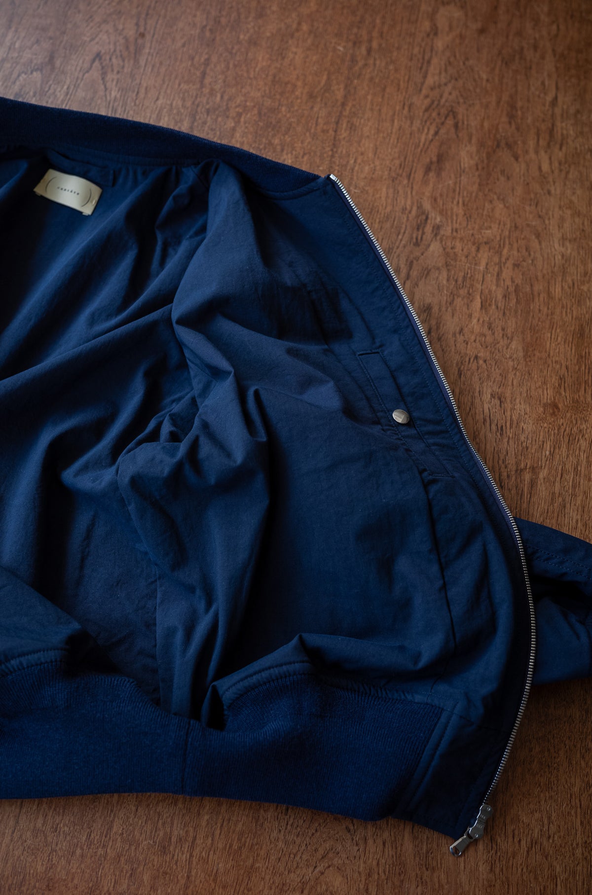 Shrunken Nylon Flight Jacket 〔NAVY〉