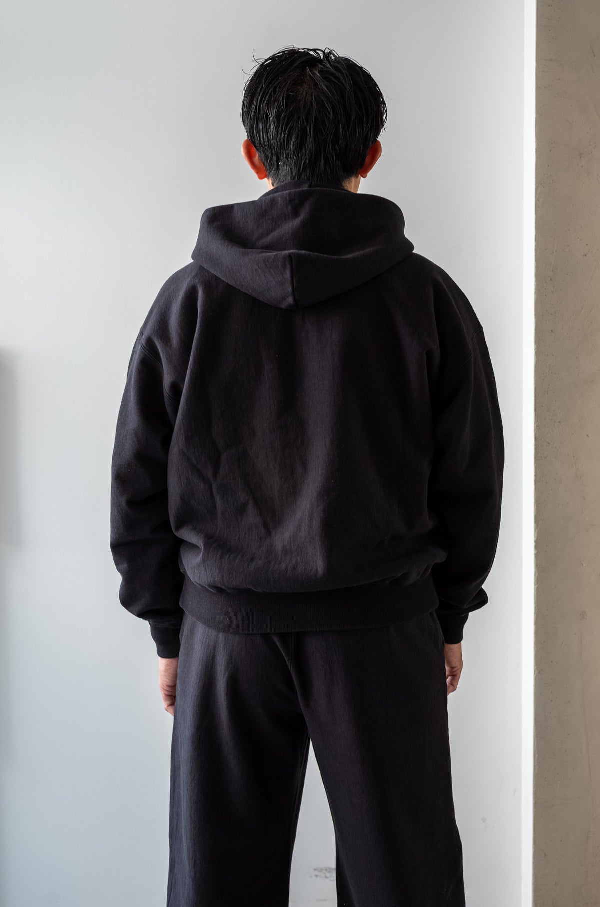 Essential Zip Sweat Parka 〈FADED BLACK〉