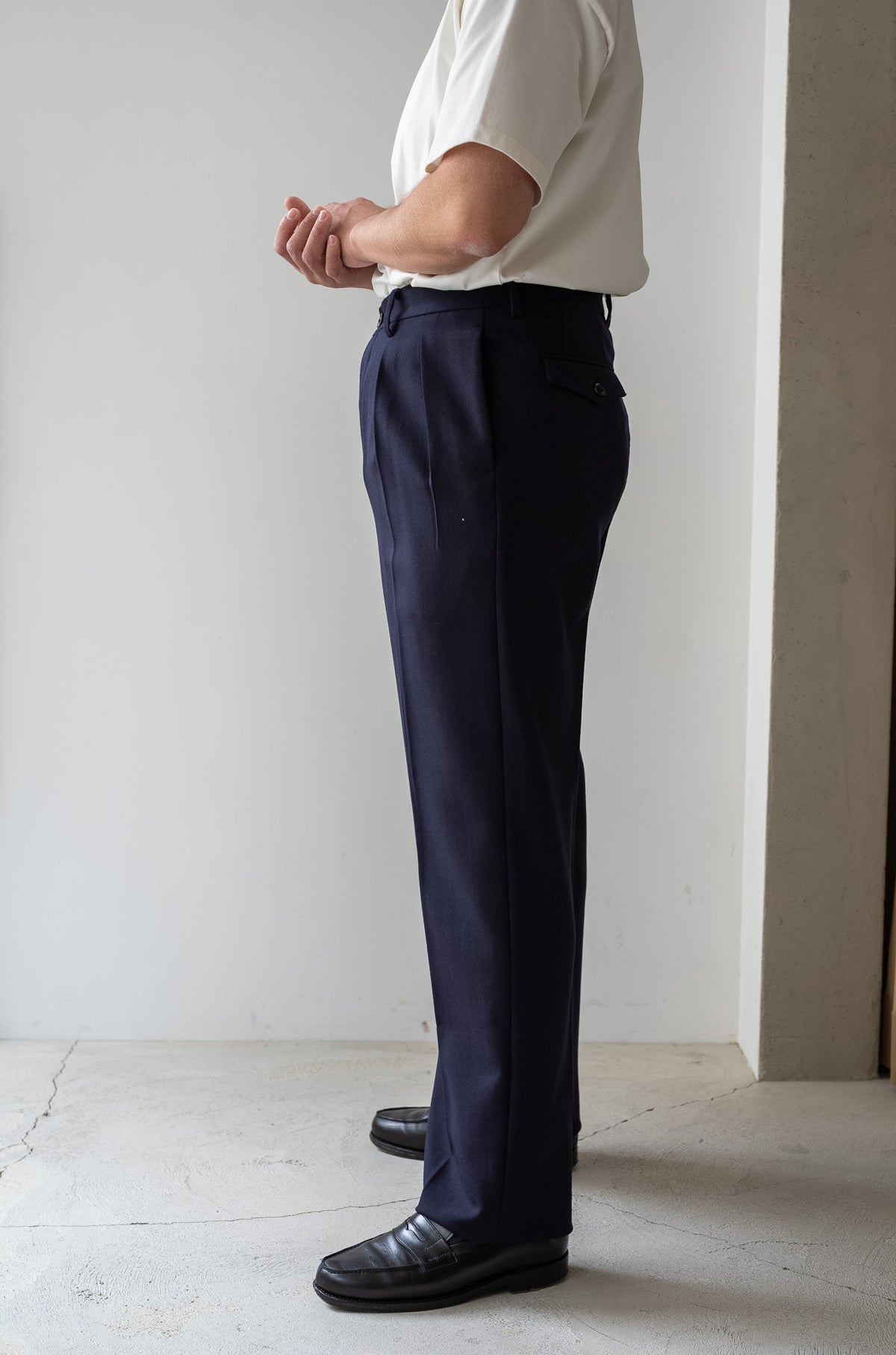 Fine Garbadine French Trousers 〈NAVY〉