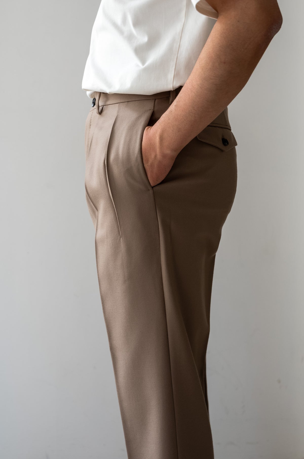 Fine Garbadine French Trousers 〈MARON〉