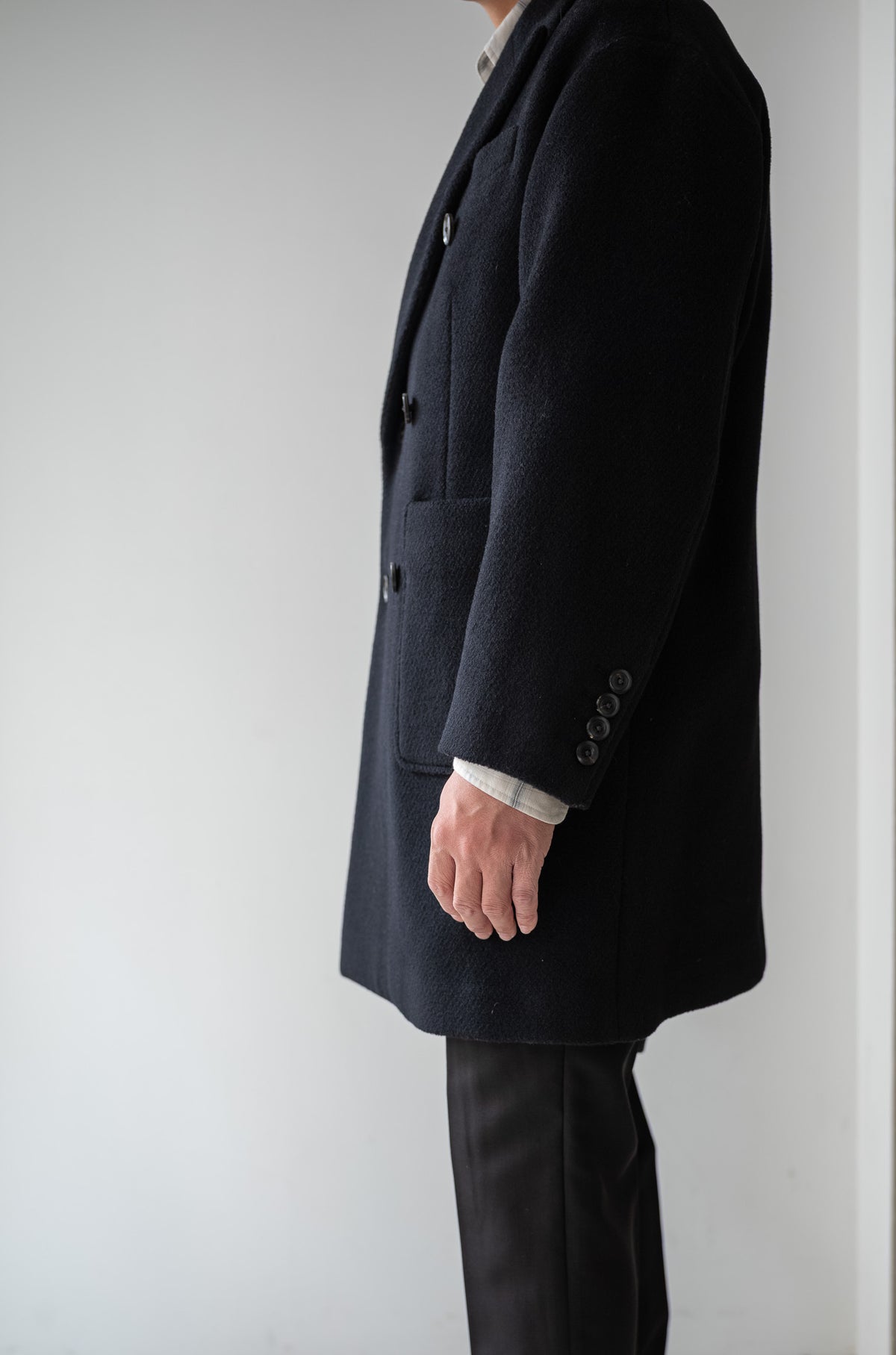 Pile Double Half Coat 〈BLACK〉