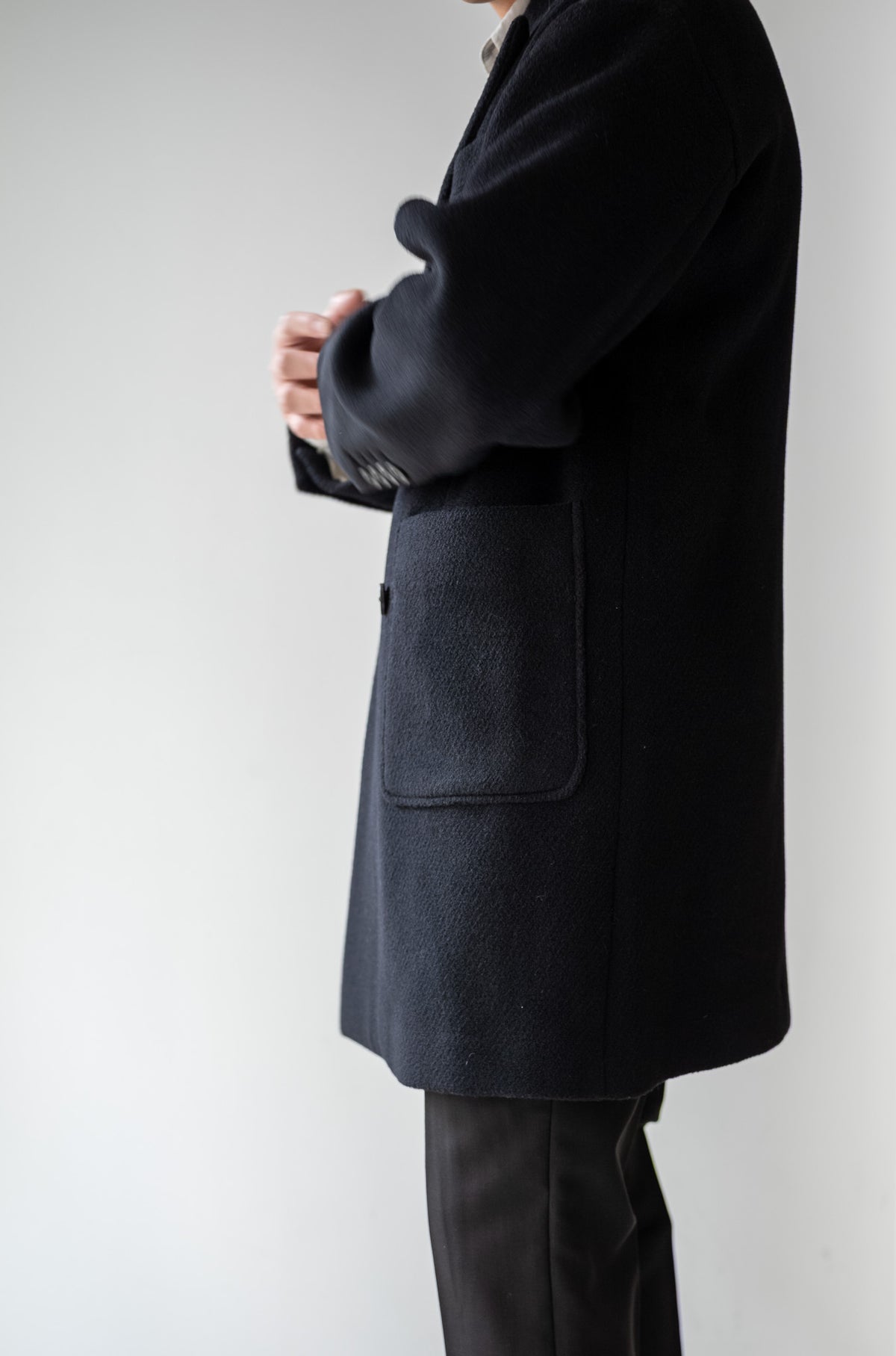 Pile Double Half Coat 〈BLACK〉