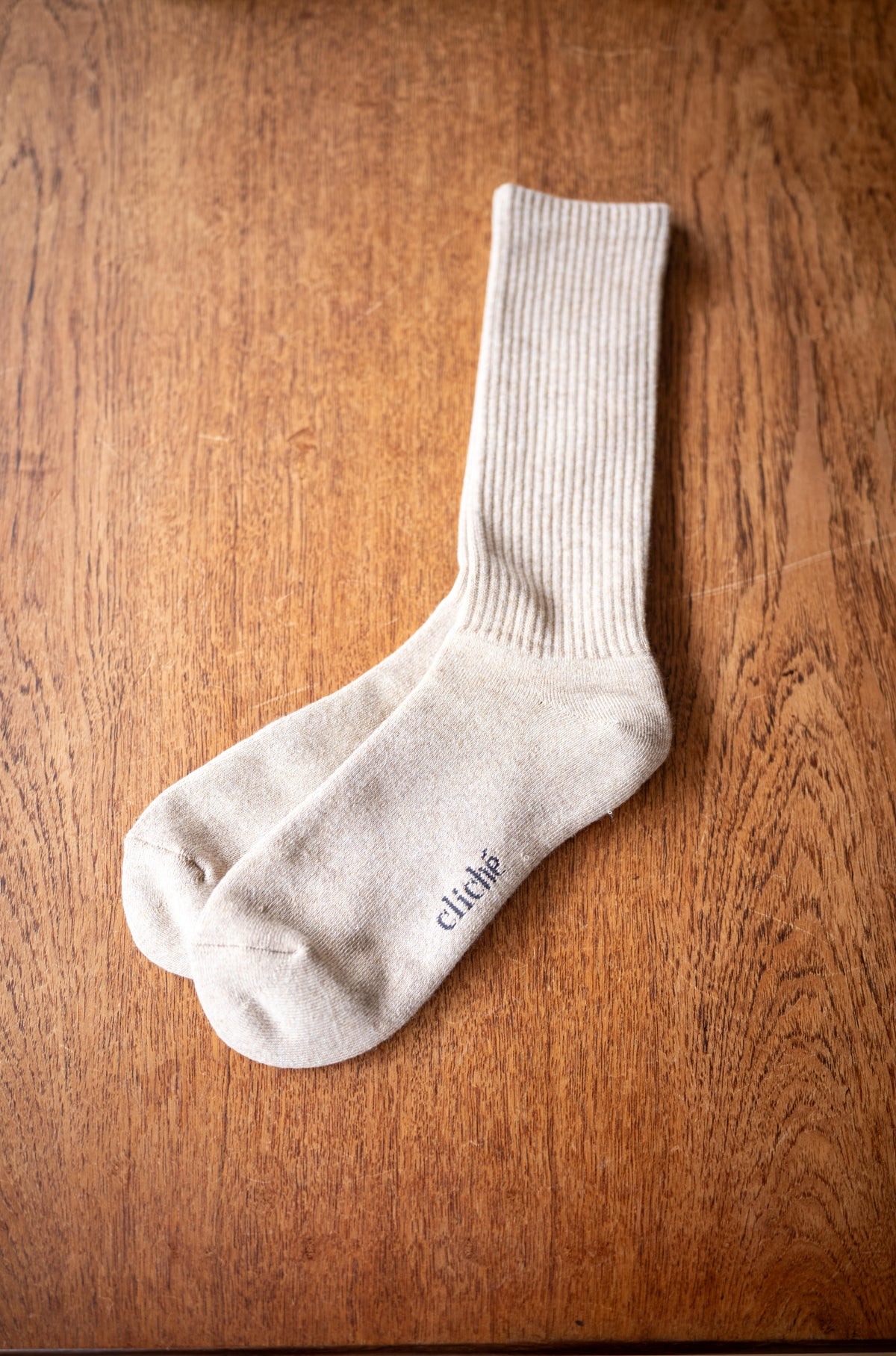 RIB SOCKS 〔TOP BEIGE〕
