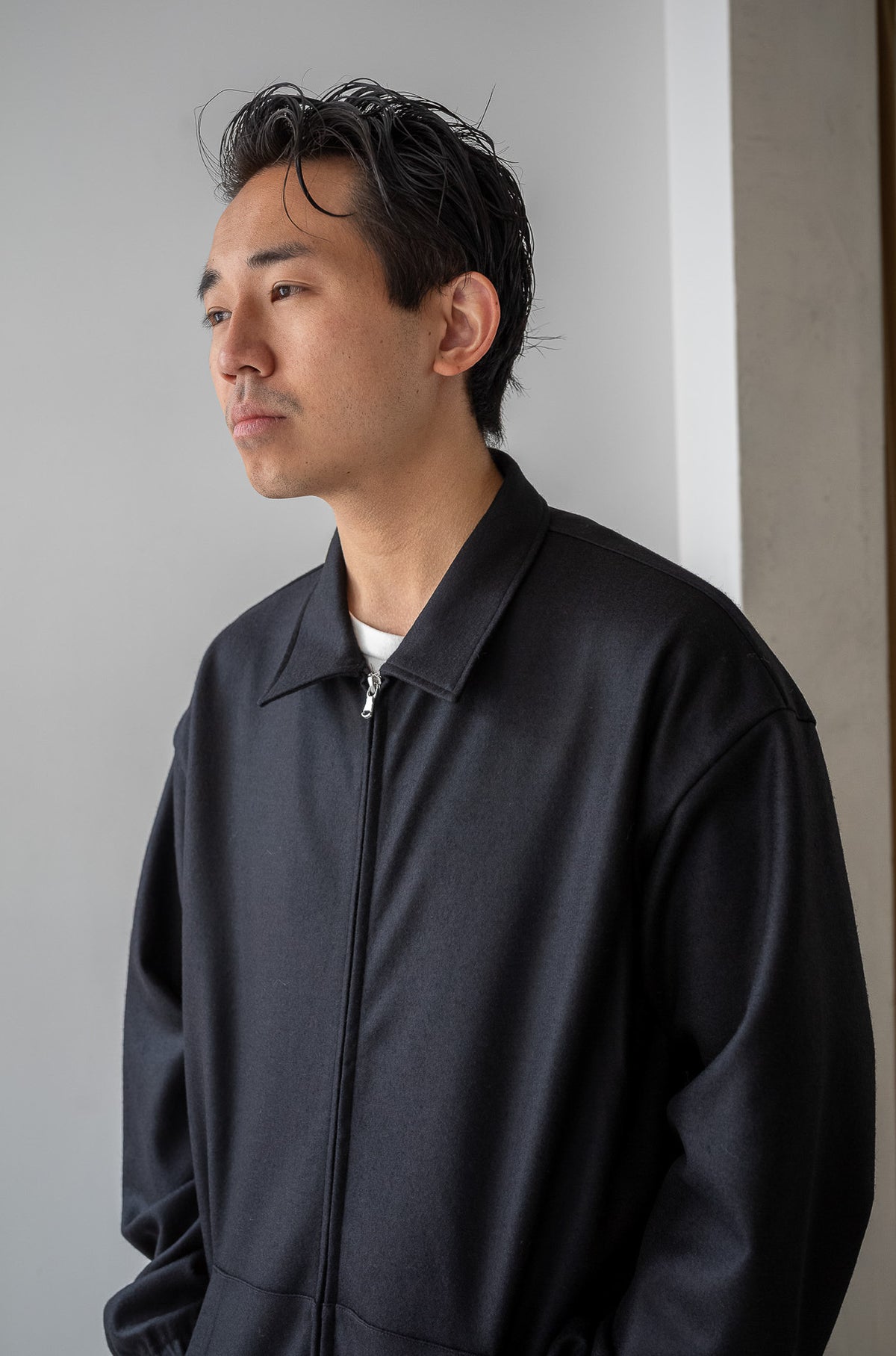 Wool Zip Blouson 〈NOIR〉