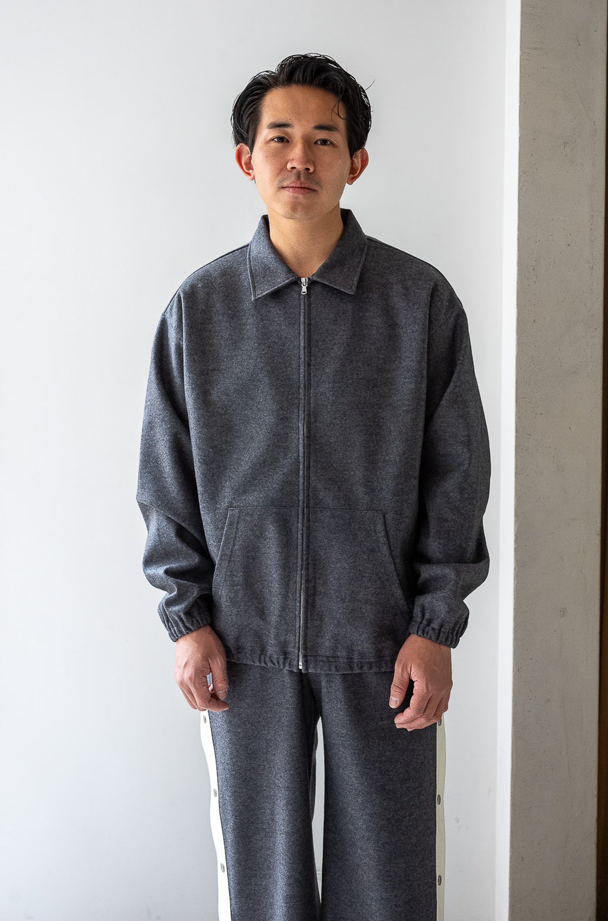 Wool Zip Blouson 〈GRAY〉