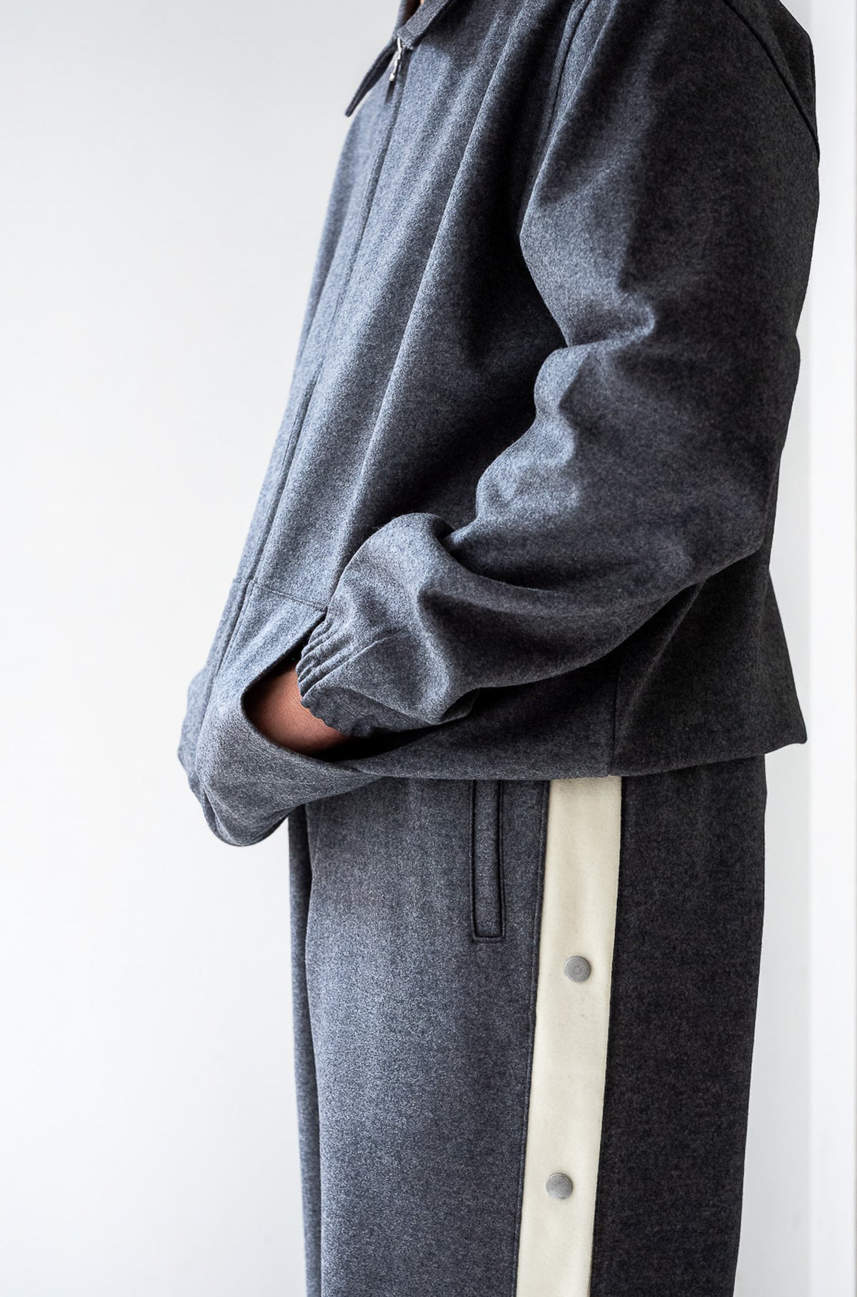 Wool Zip Blouson 〈GRAY〉