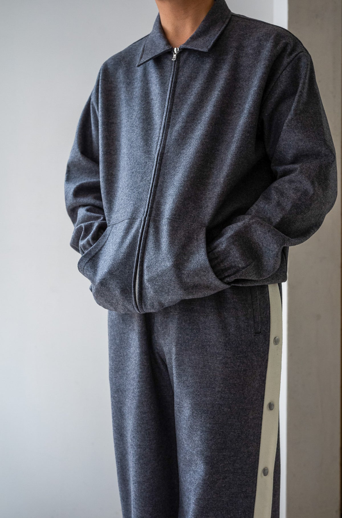 Wool Zip Blouson 〈GRAY〉