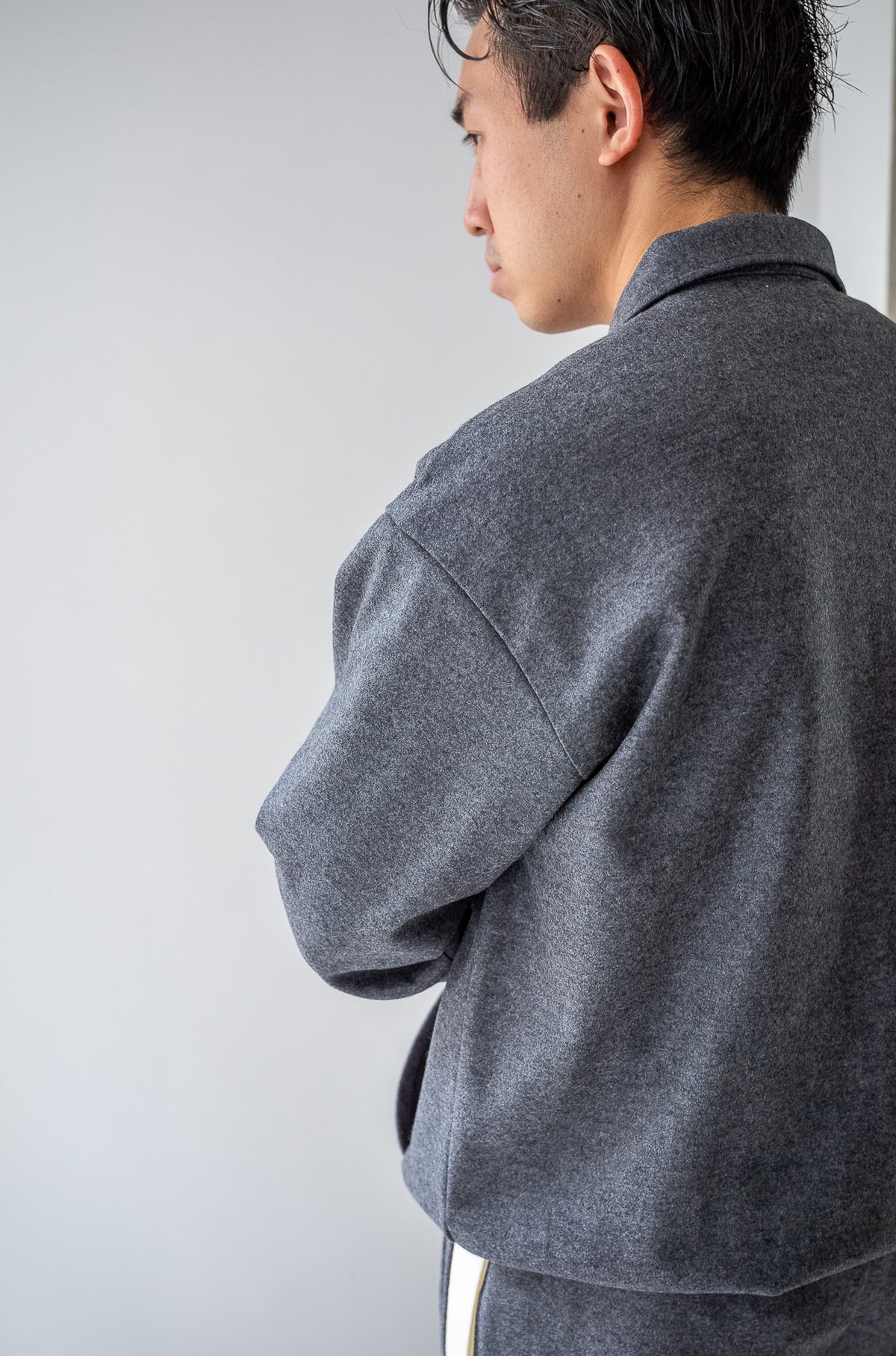 Wool Zip Blouson 〈GRAY〉