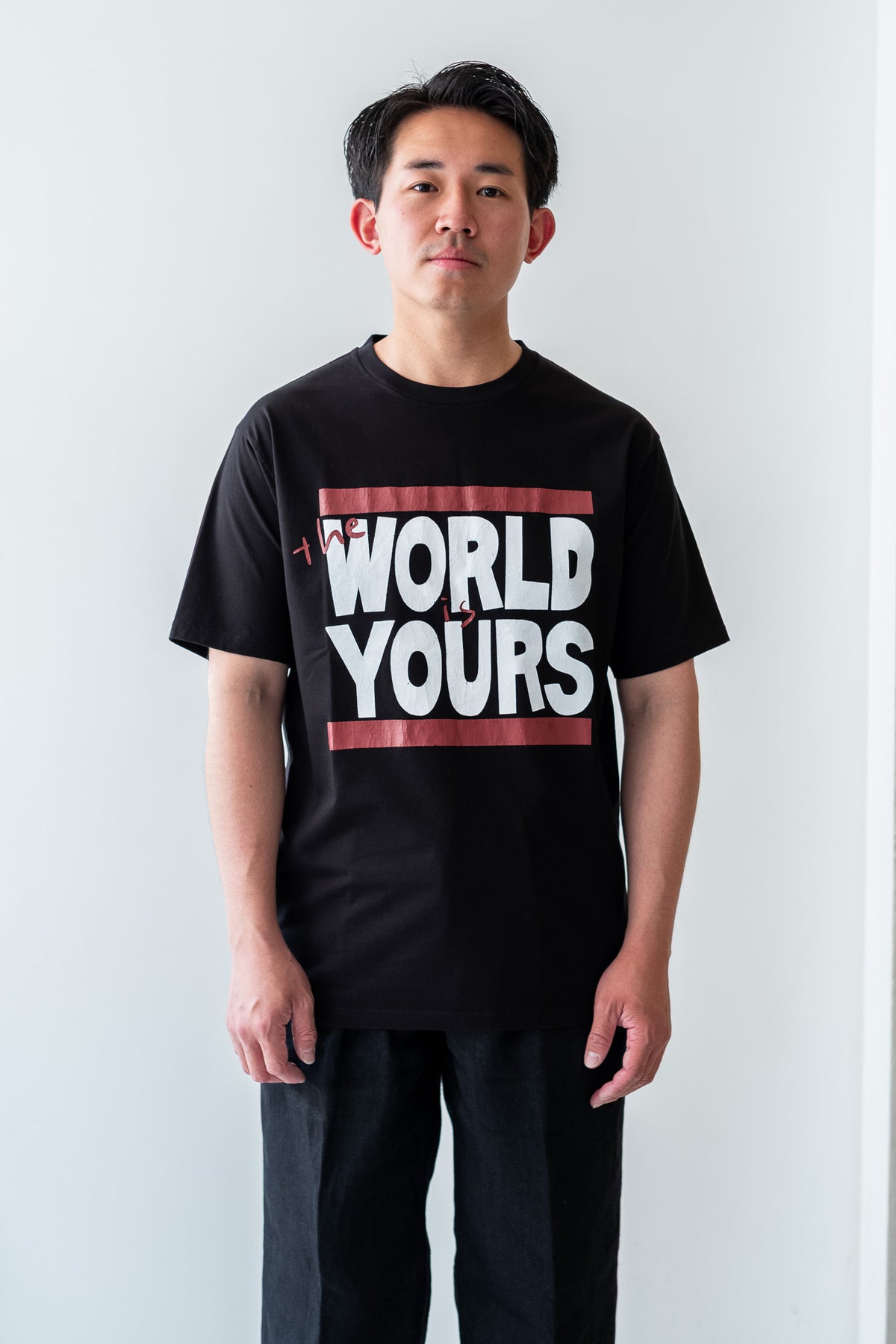 WORLD IS YOURS Tee - Block Letter 〈BLACK〉