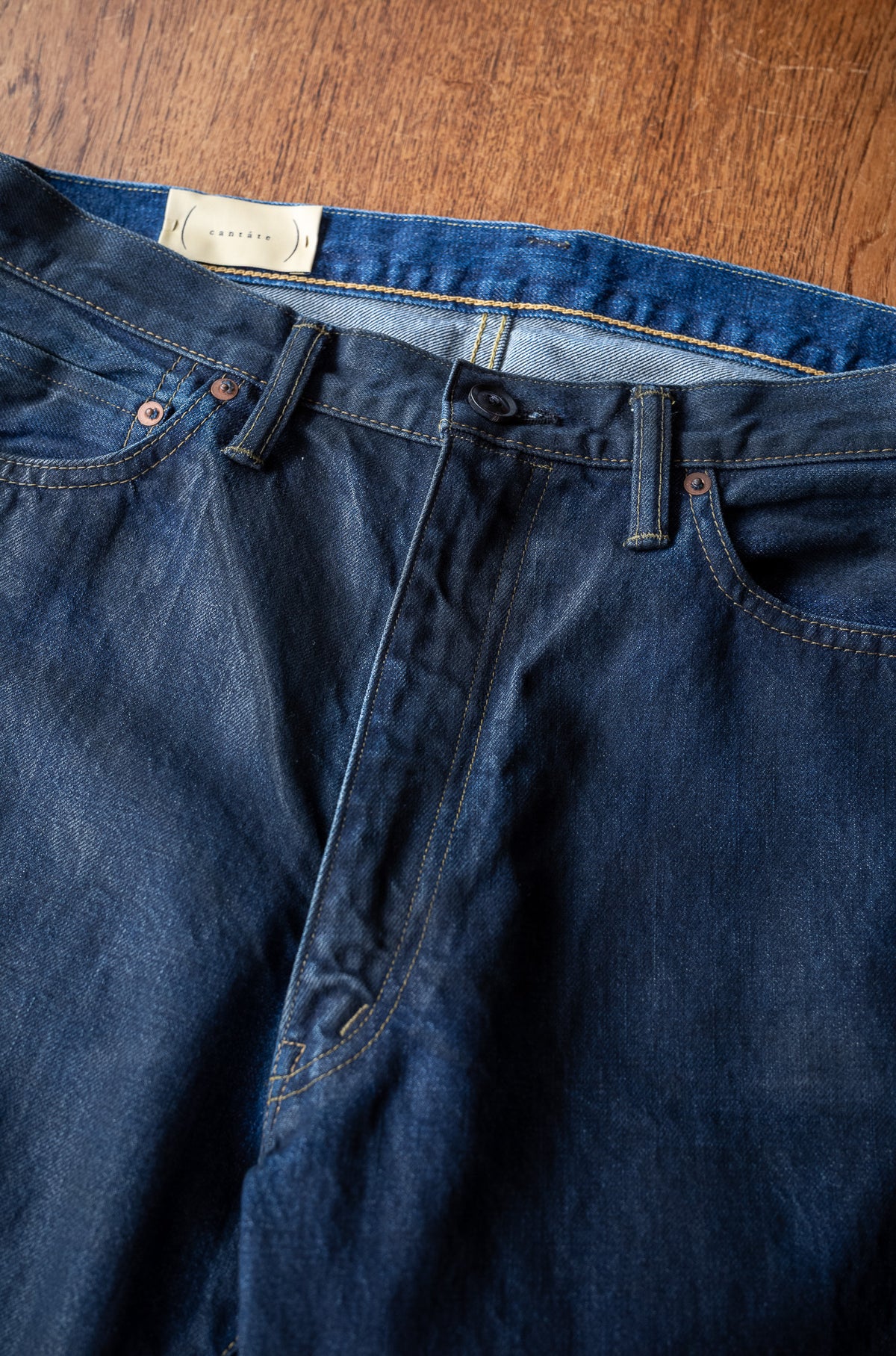 Denim Flare Trousers 〈WAXED INDIGO〉