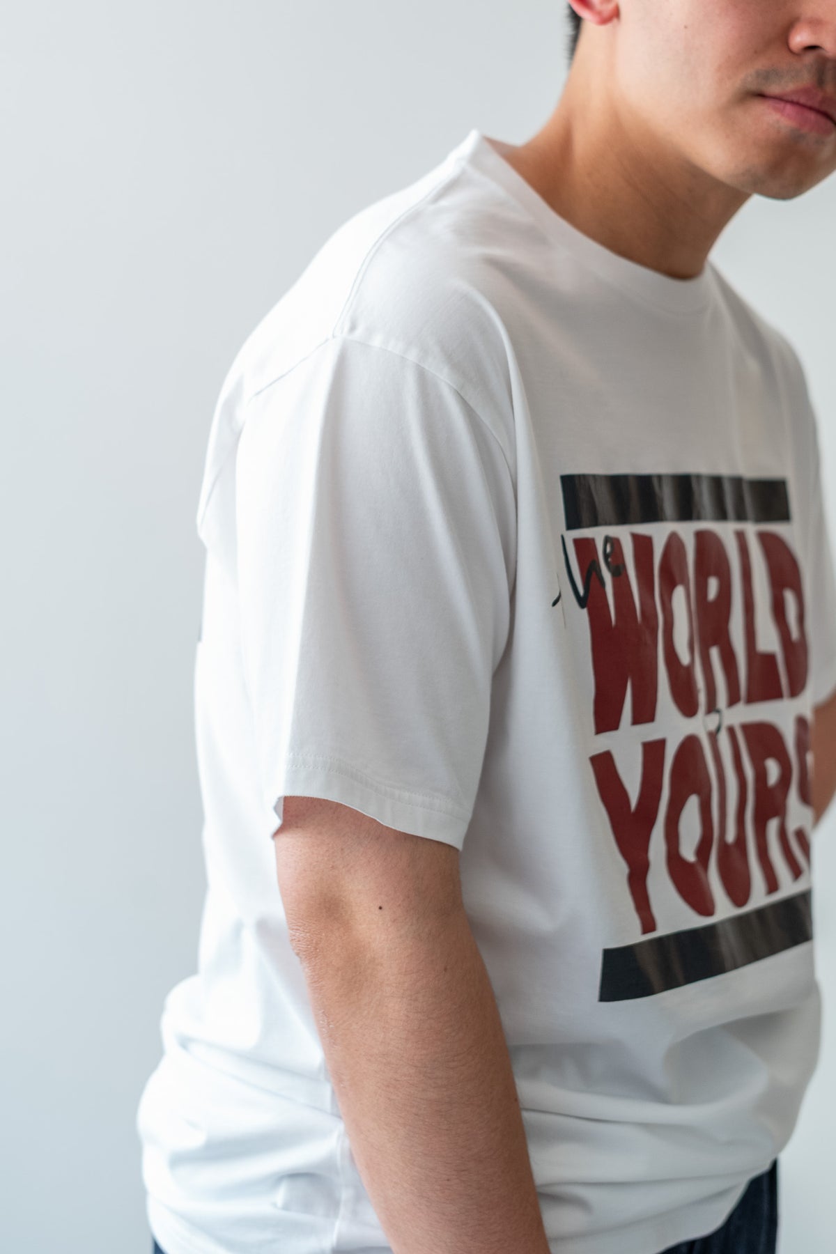 WORLD IS YOURS Tee - Block Letter 〈WHITE〉