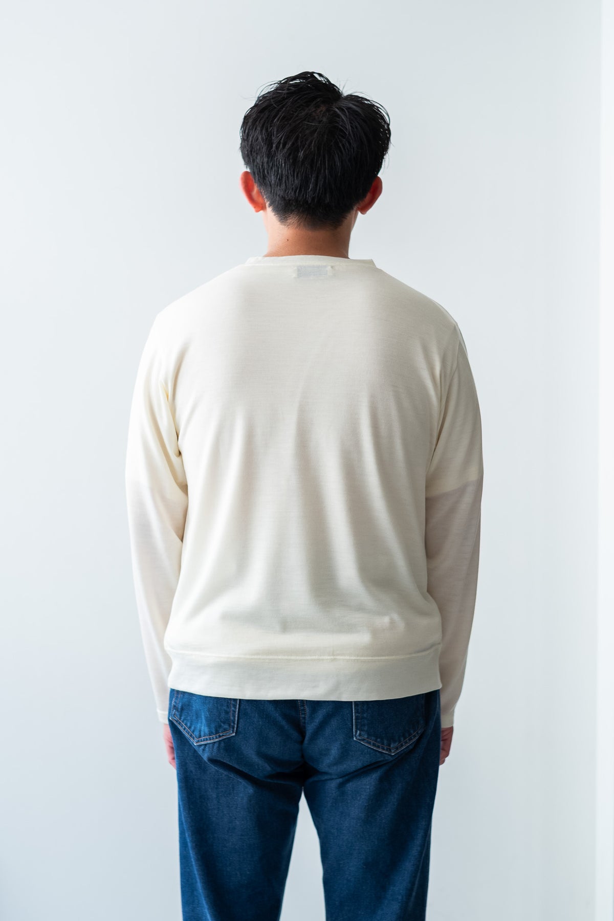 Washable Wool L/S Shirt 〈MILK〉