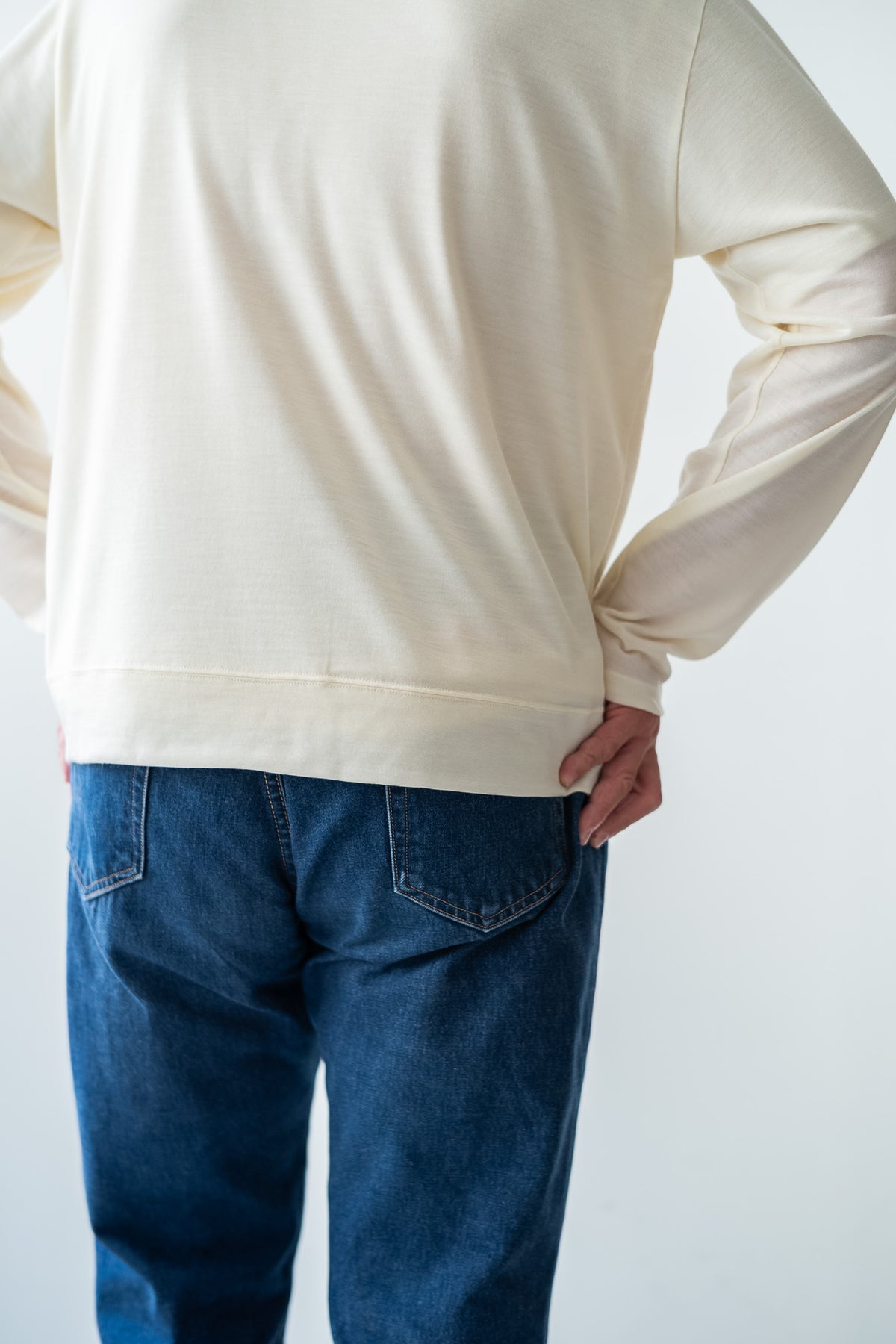 Washable Wool L/S Shirt 〈MILK〉