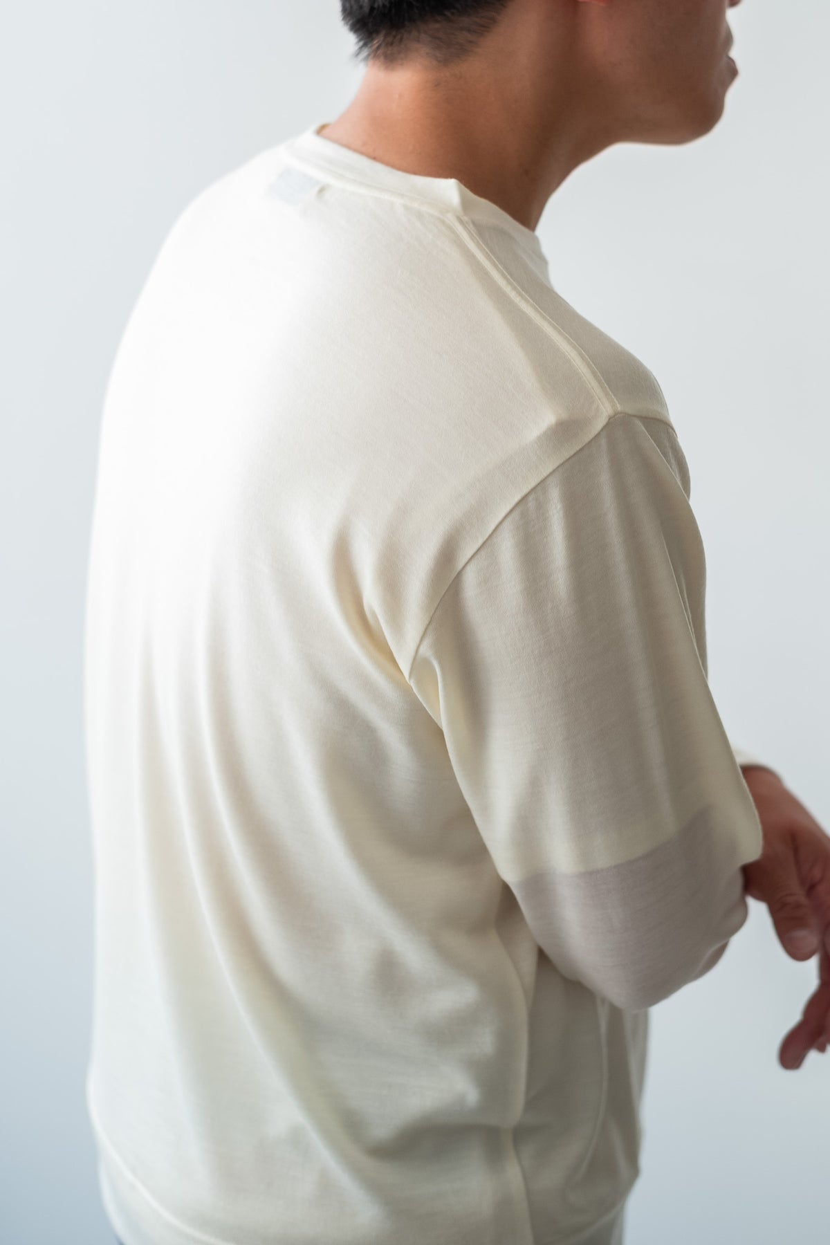 Washable Wool L/S Shirt 〈MILK〉