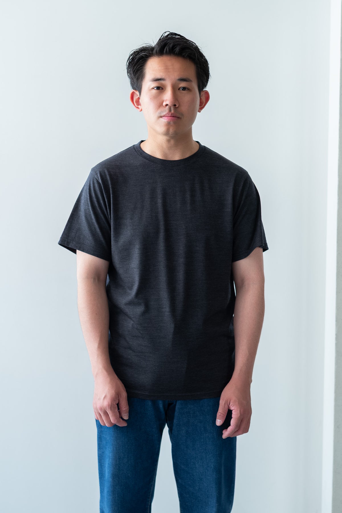 Washable Wool T Shirt 〈C/GRAY〉
