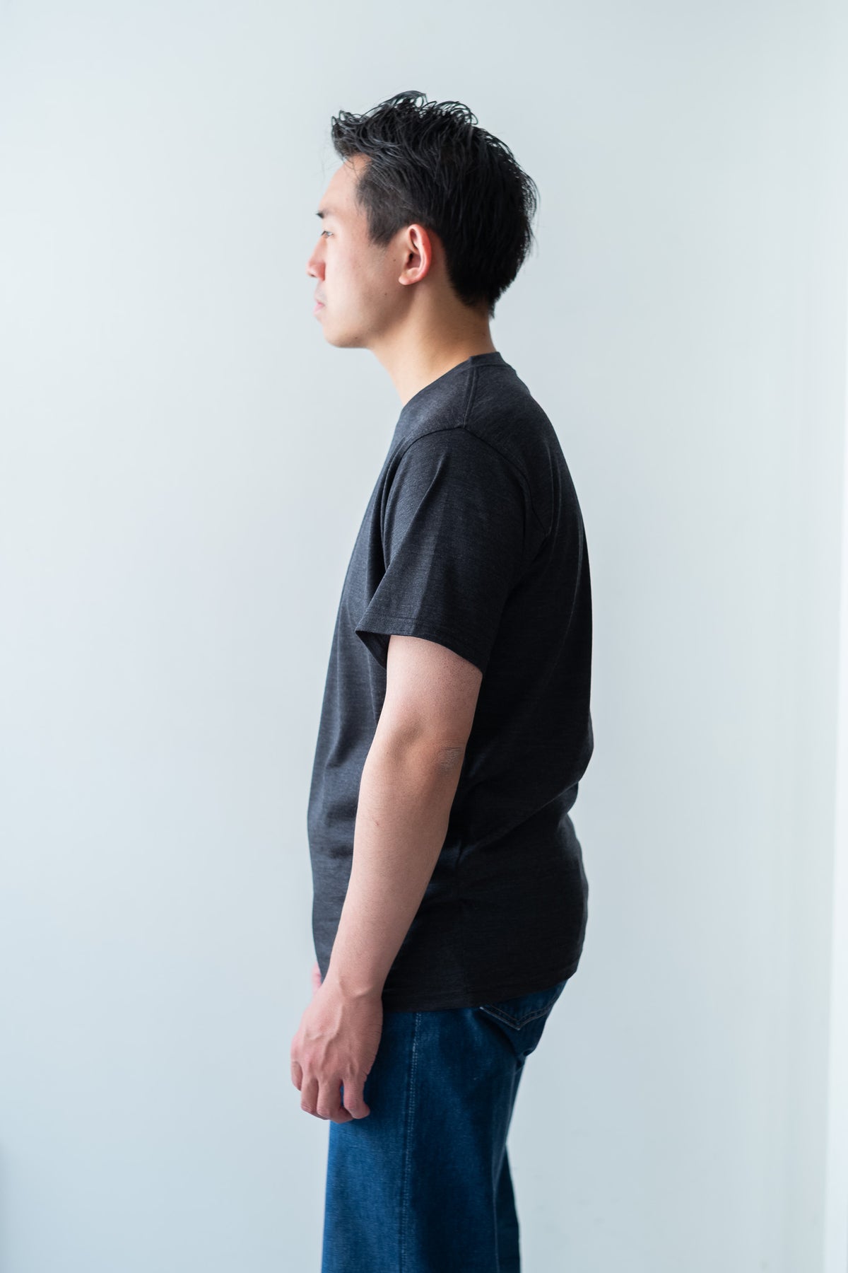Washable Wool T Shirt 〈C/GRAY〉