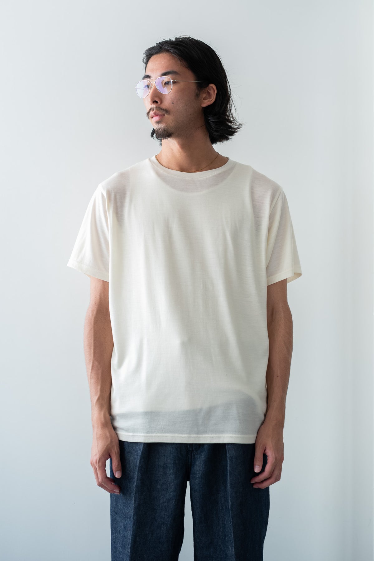 Washable Wool T Shirt 〈MILK〉