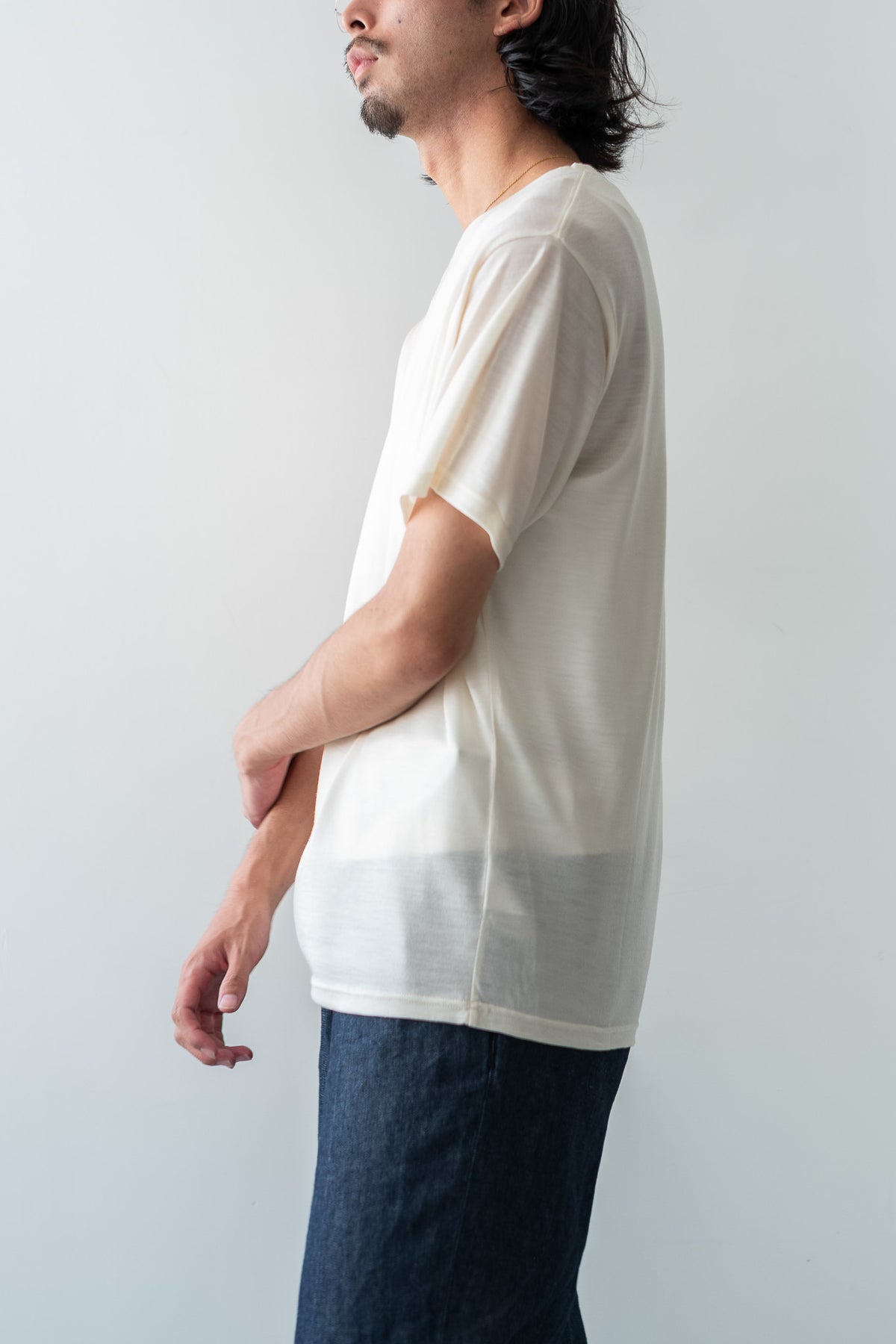 Washable Wool T Shirt 〈MILK〉