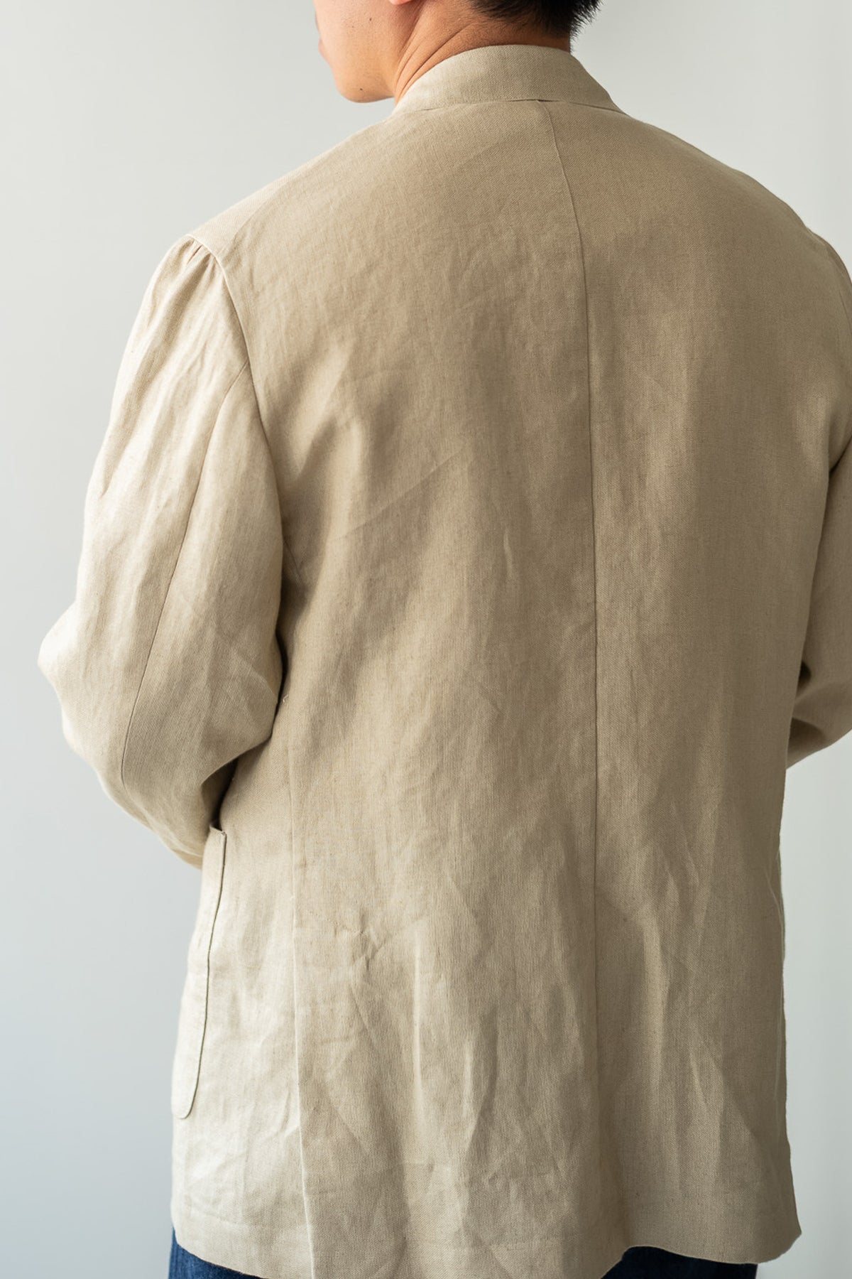 Linen Unstructured Tailored Jacket 〈BEIGE〉