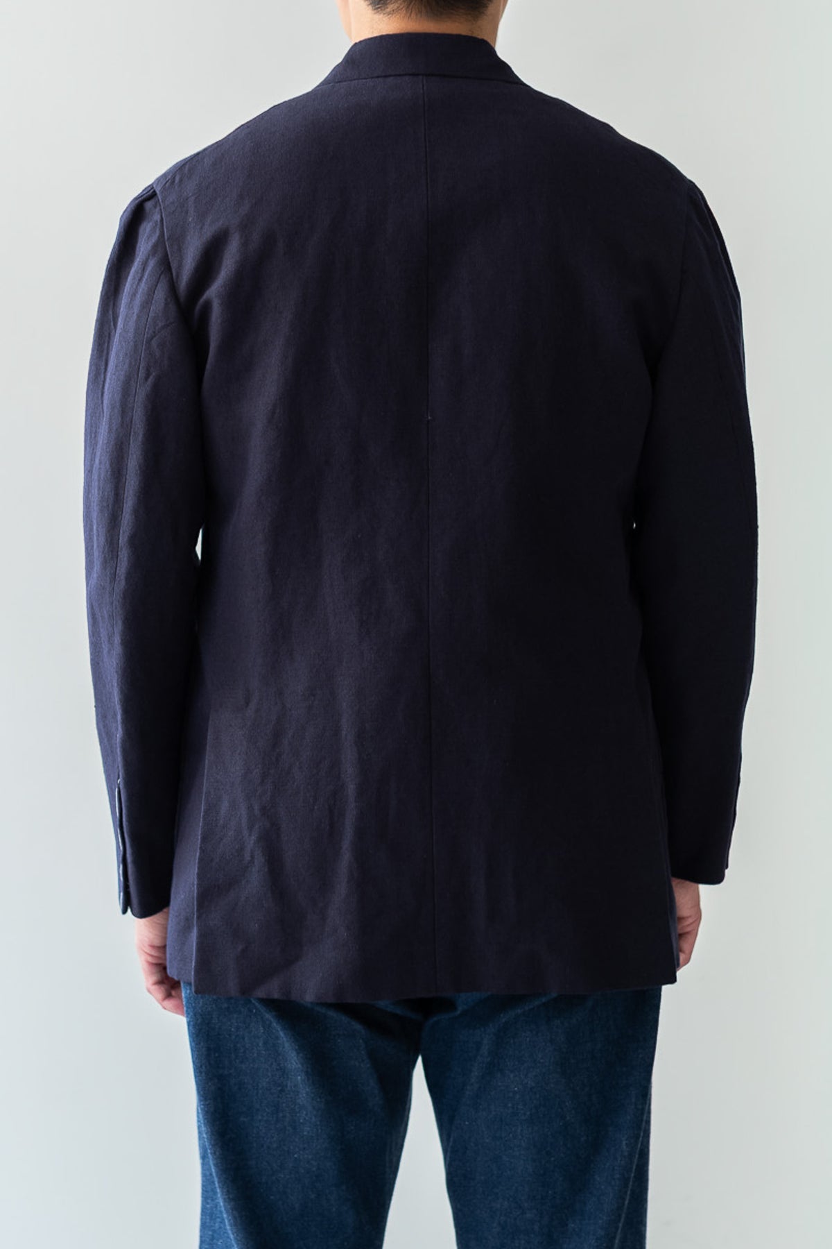 Soft Linen Unstructured Tailored Jacket  〈NAVY〉