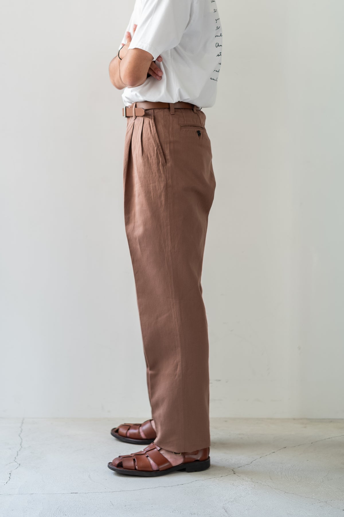 Satin Herringbone Trousers 〈DACHSHUND〉
