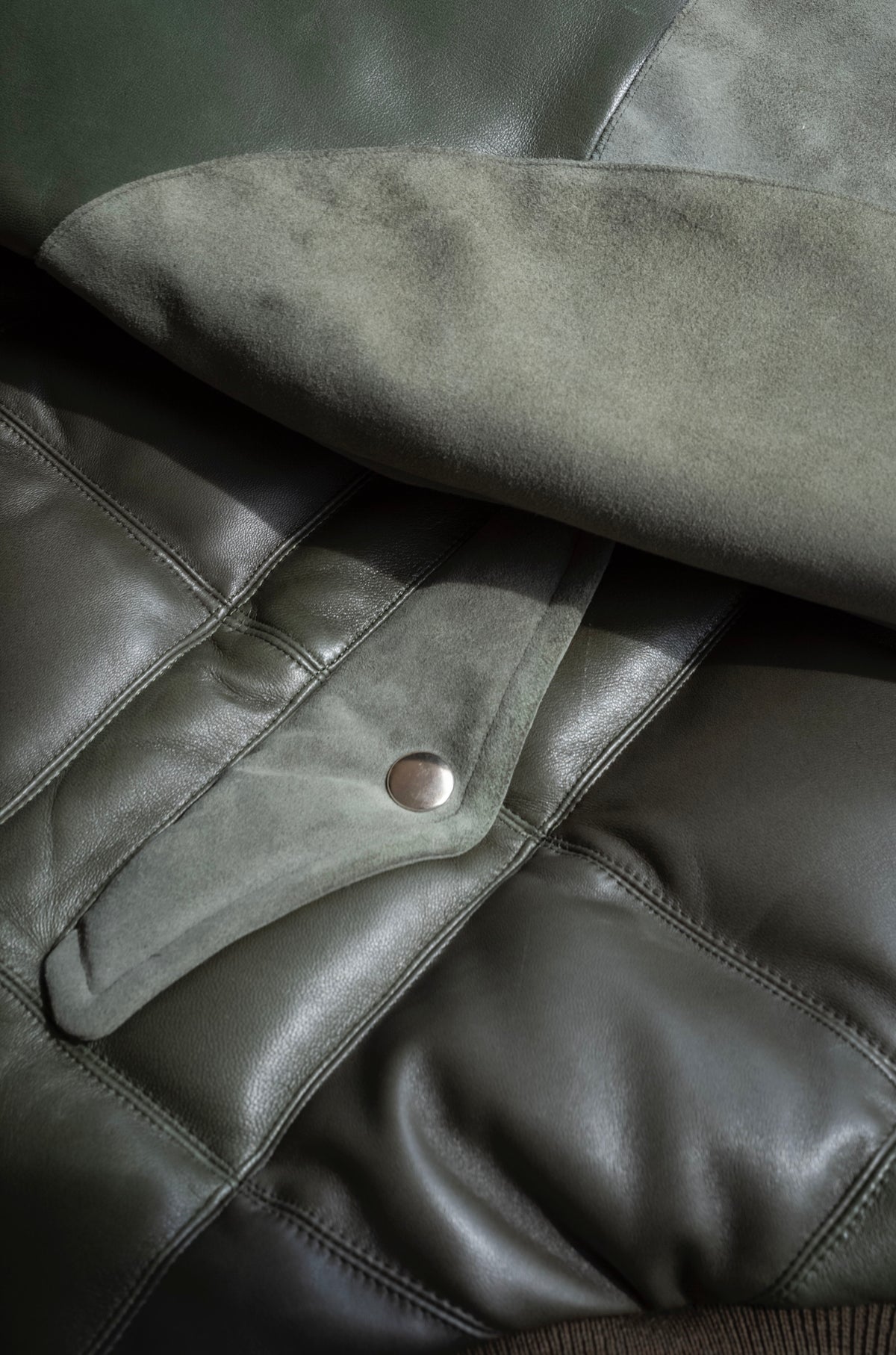 Sheep Skin Quilted Down Jacket〔KHAKI〕