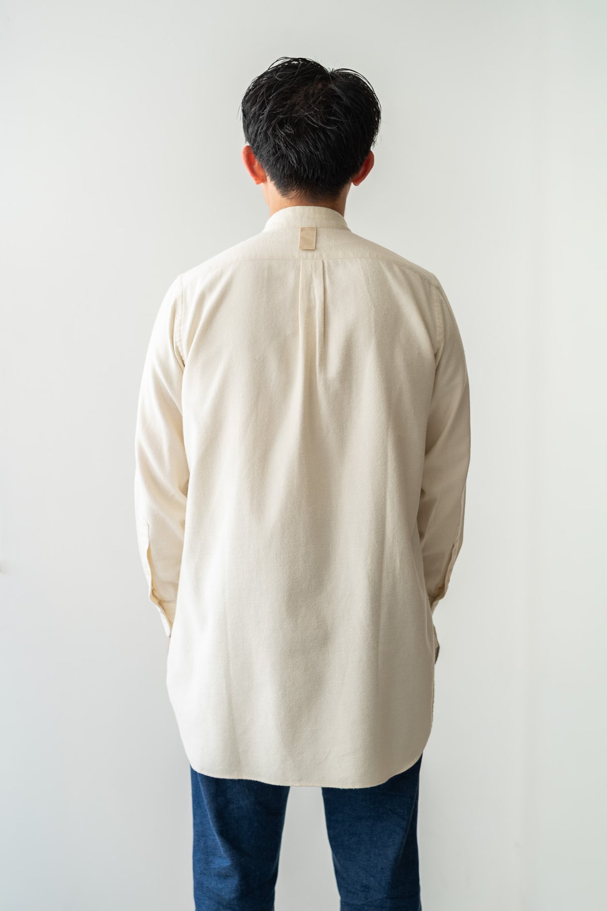 The Band Collar Shirt-FLANNEL〈MILK〉