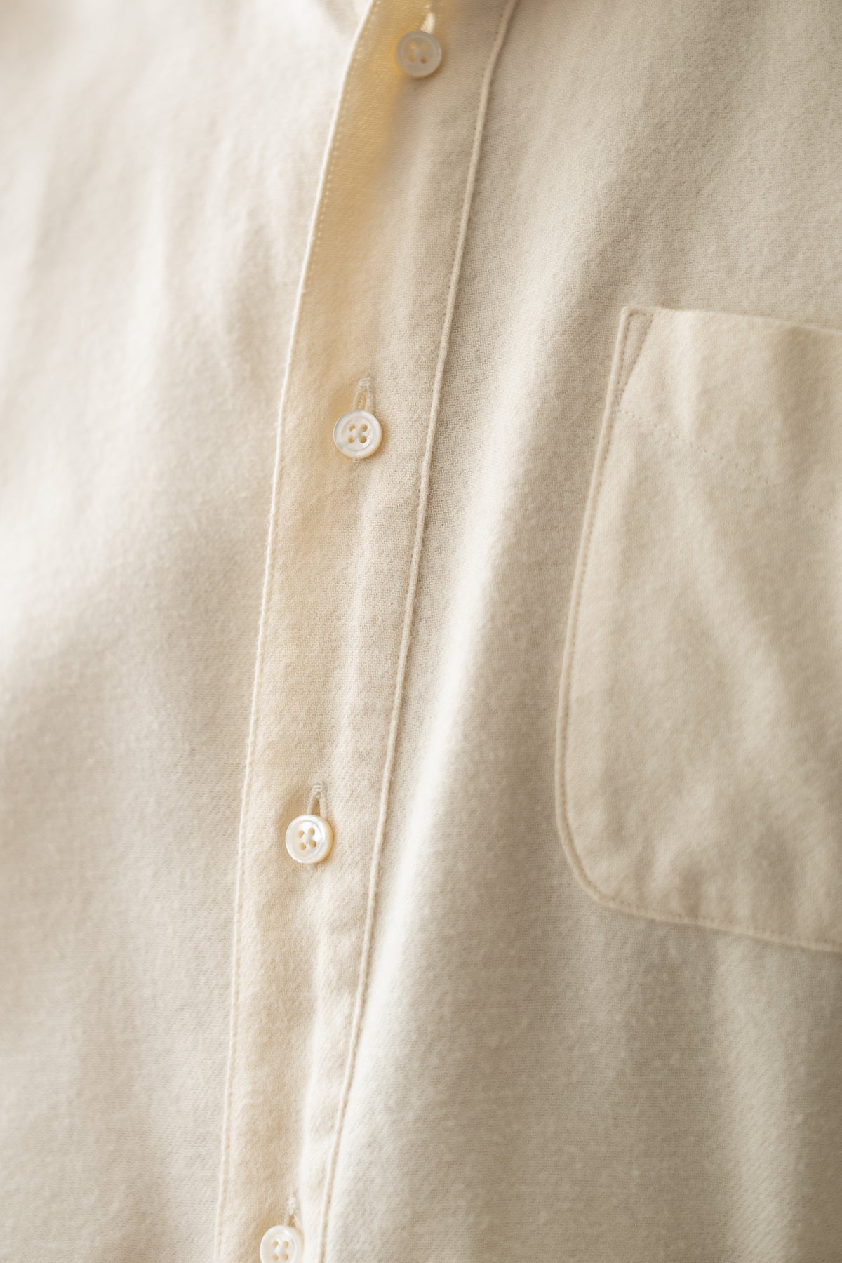 The Band Collar Shirt-FLANNEL〈MILK〉