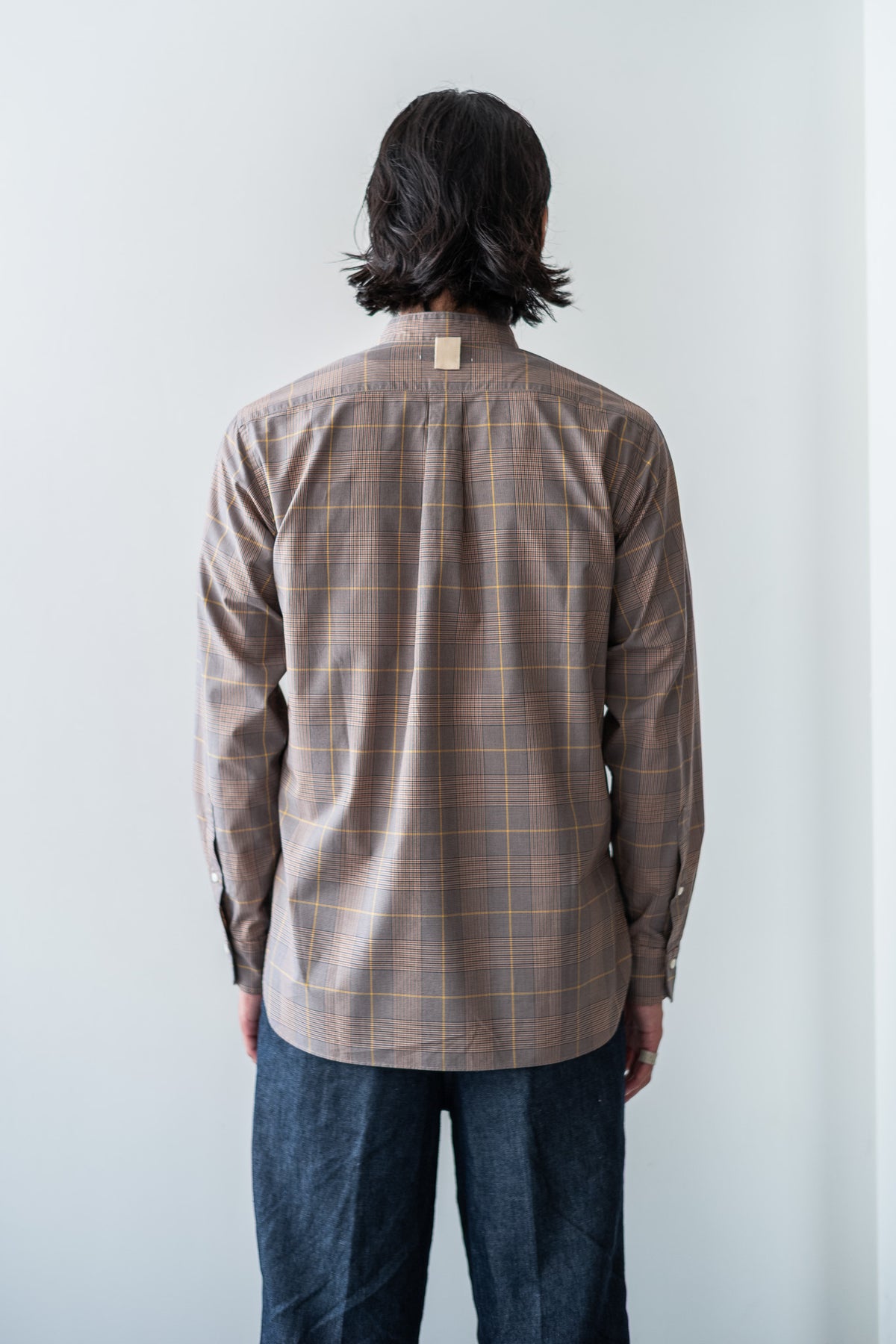 Band Collar Shirt 〈L/BROWN〉