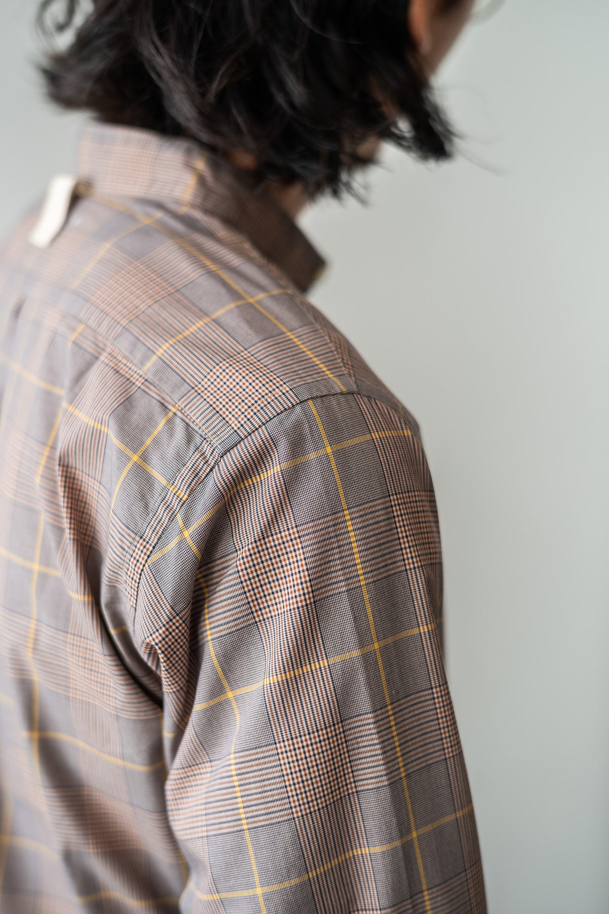 Band Collar Shirt 〈L/BROWN〉