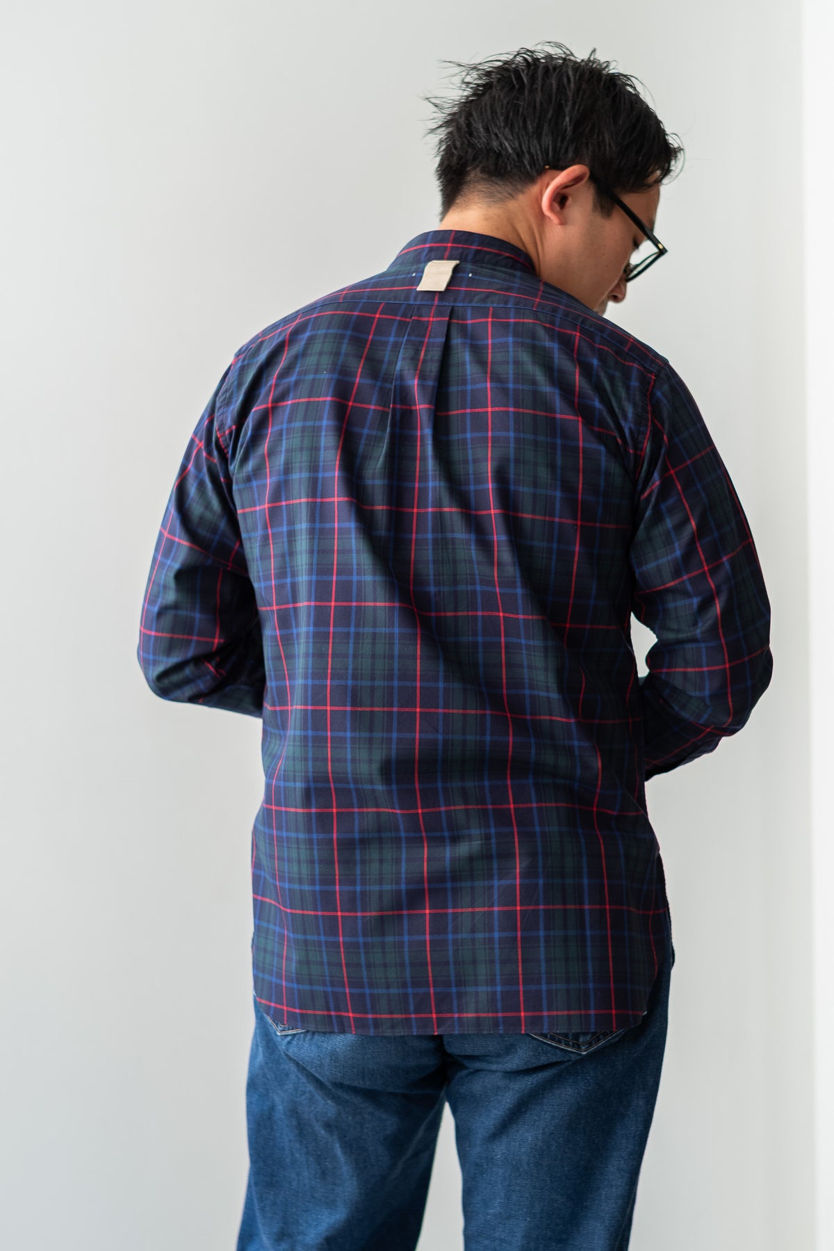 Band Collar Shirt〈GREEN〉