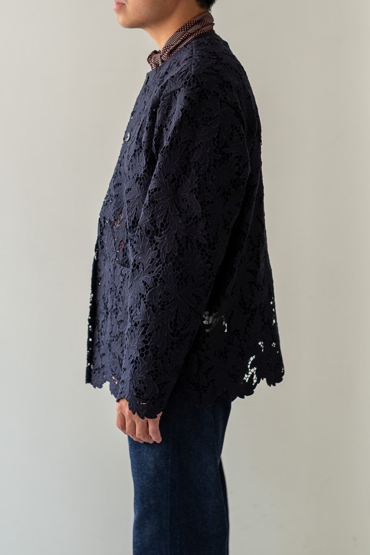 Feather Lace Blouson 〈NAVY〉
