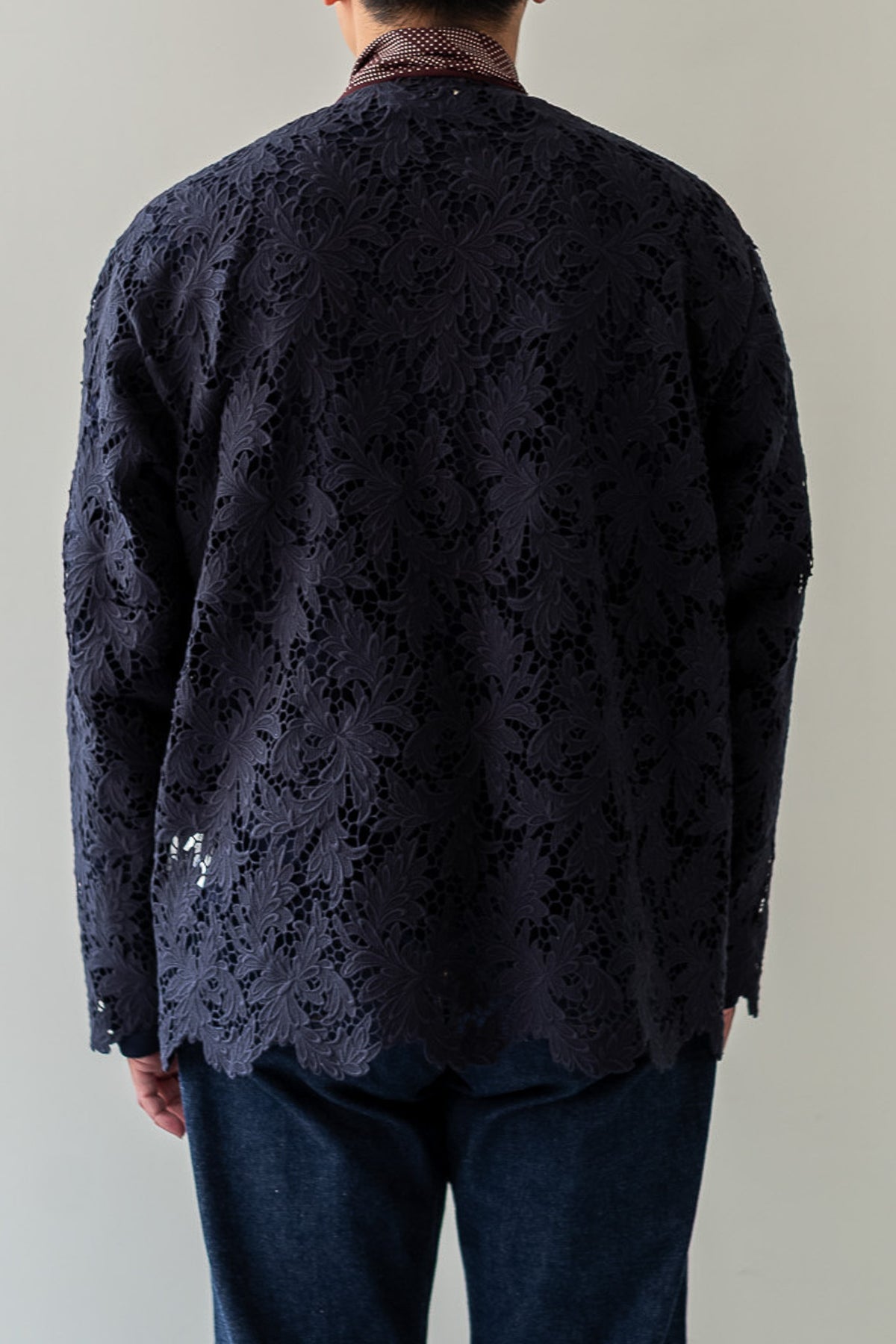Feather Lace Blouson 〈NAVY〉