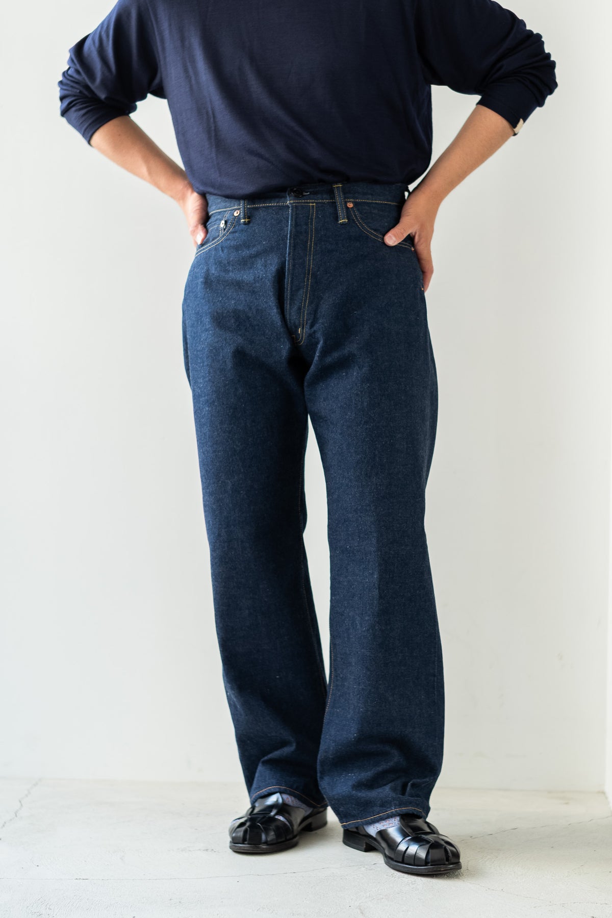 Denim Straight Trousers 〔INDIGO〉