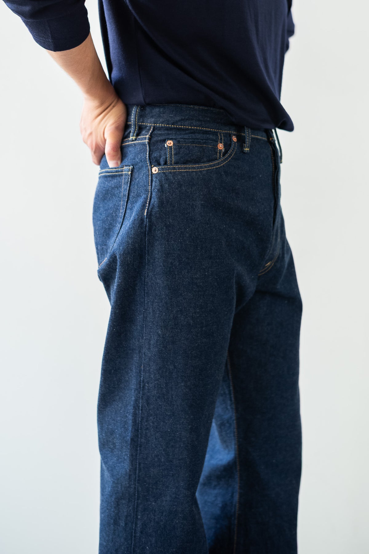 Denim Straight Trousers 〔INDIGO〉
