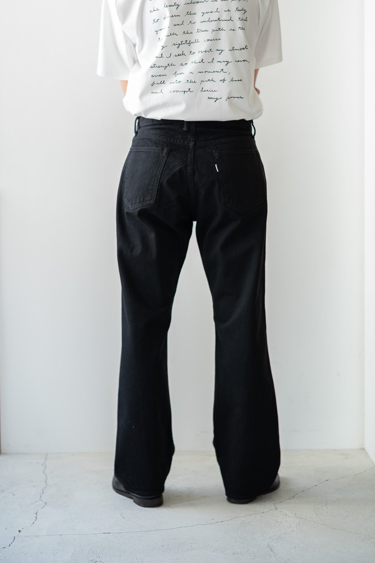 Denim Flare Trousers 〈BLACK〉