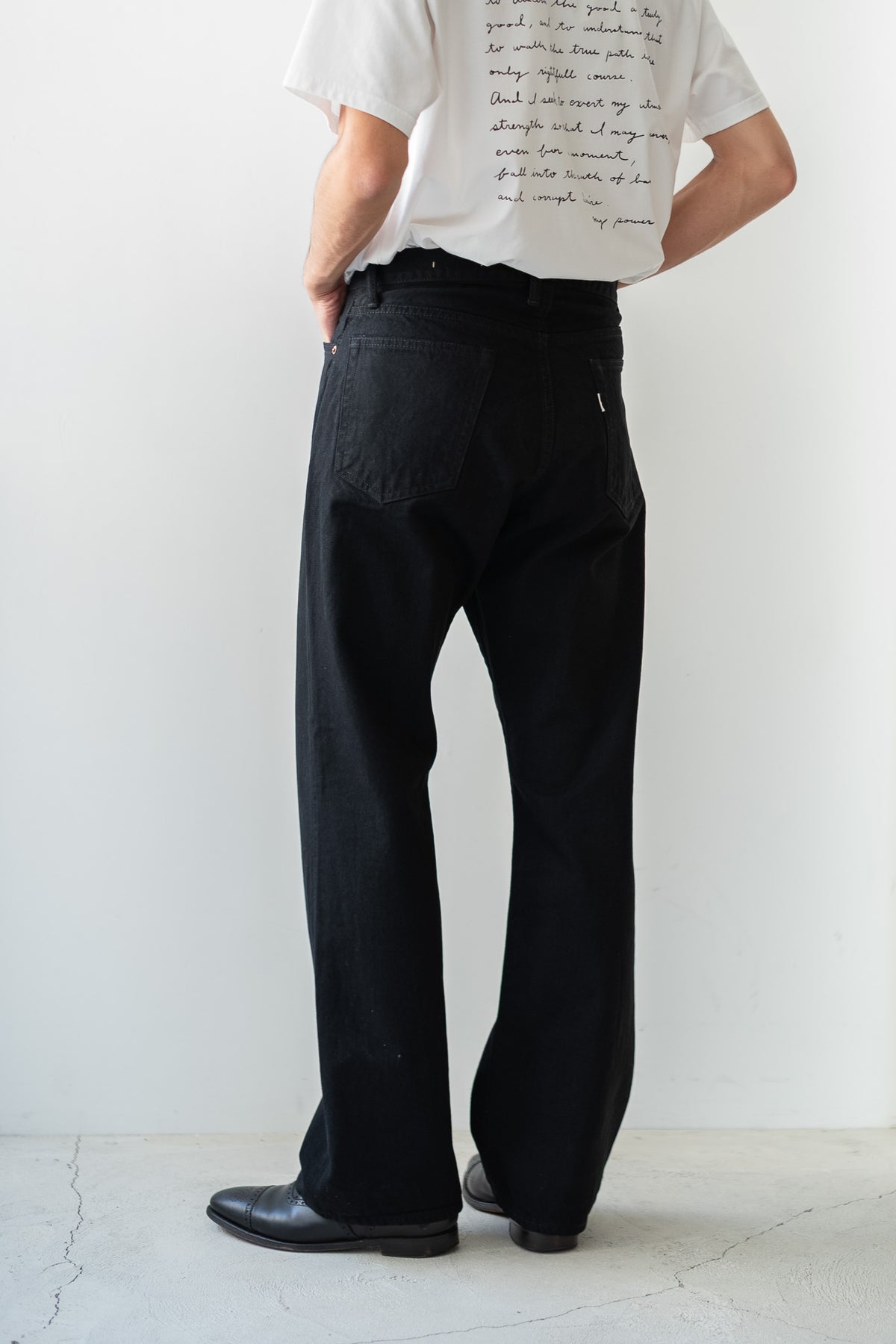 Denim Flare Trousers 〈BLACK〉