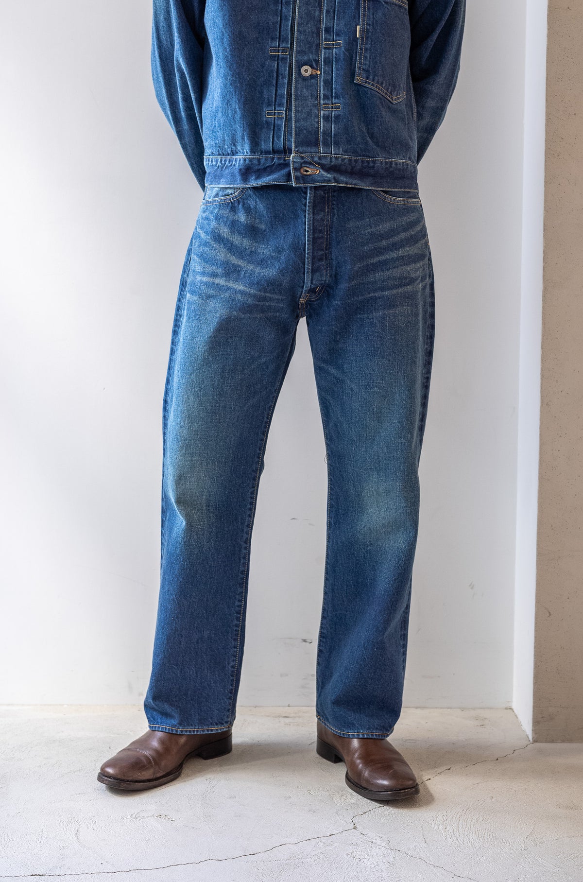 Denim Straight Trousers - VINTAGE WASH 〈DUSK INDIGO〉