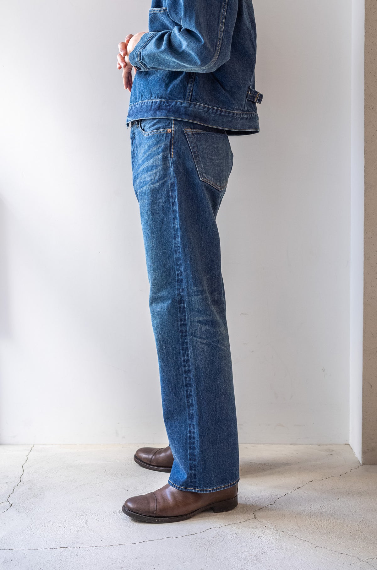 Denim Straight Trousers - VINTAGE WASH 〈DUSK INDIGO〉