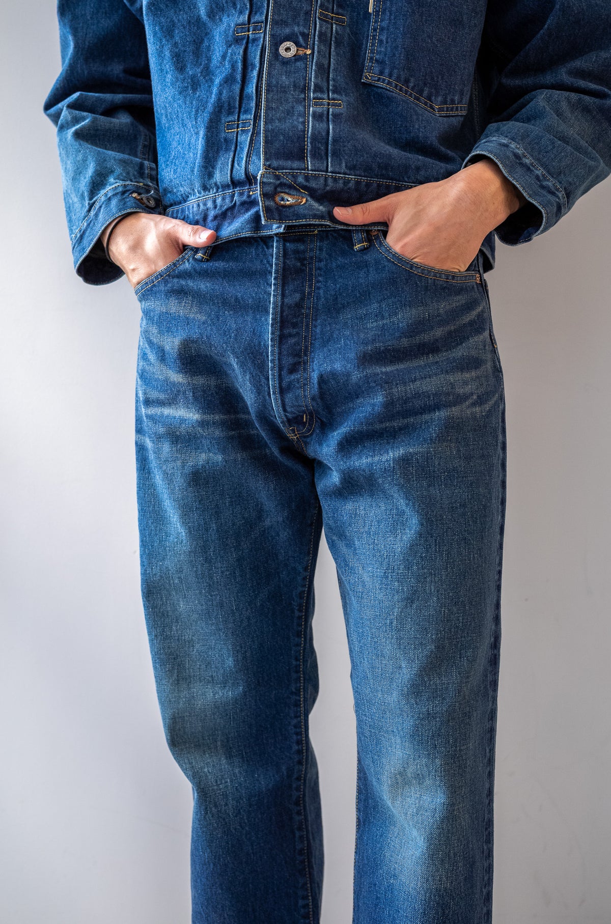 Denim Straight Trousers - VINTAGE WASH 〈DUSK INDIGO〉