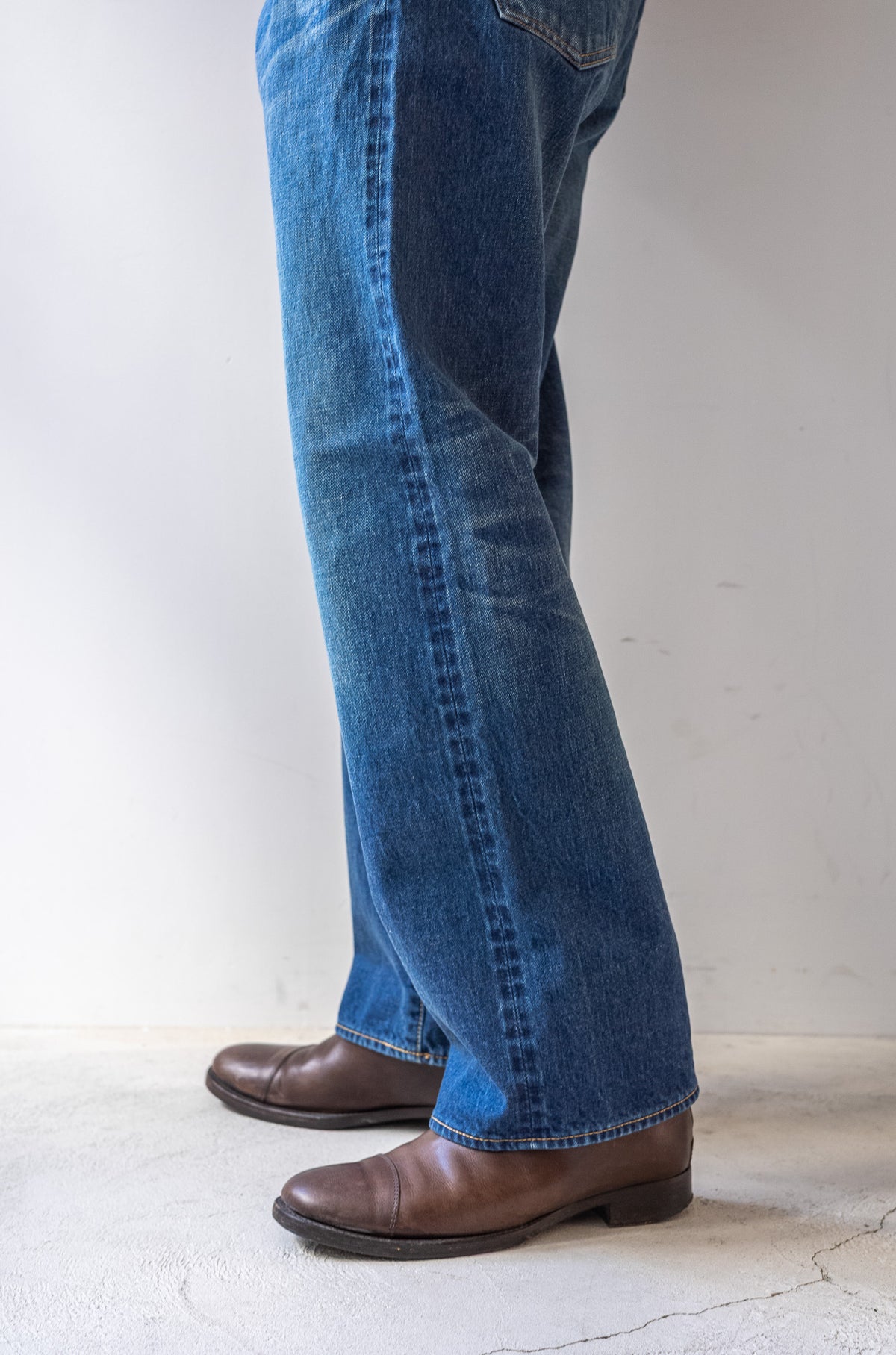 Denim Straight Trousers - VINTAGE WASH 〈DUSK INDIGO〉