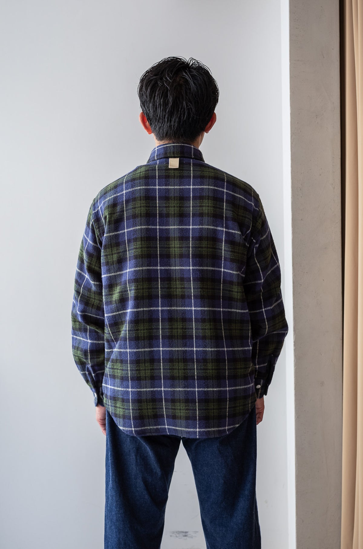 Rough Flannel Shirt 〈GREEN BASE〉