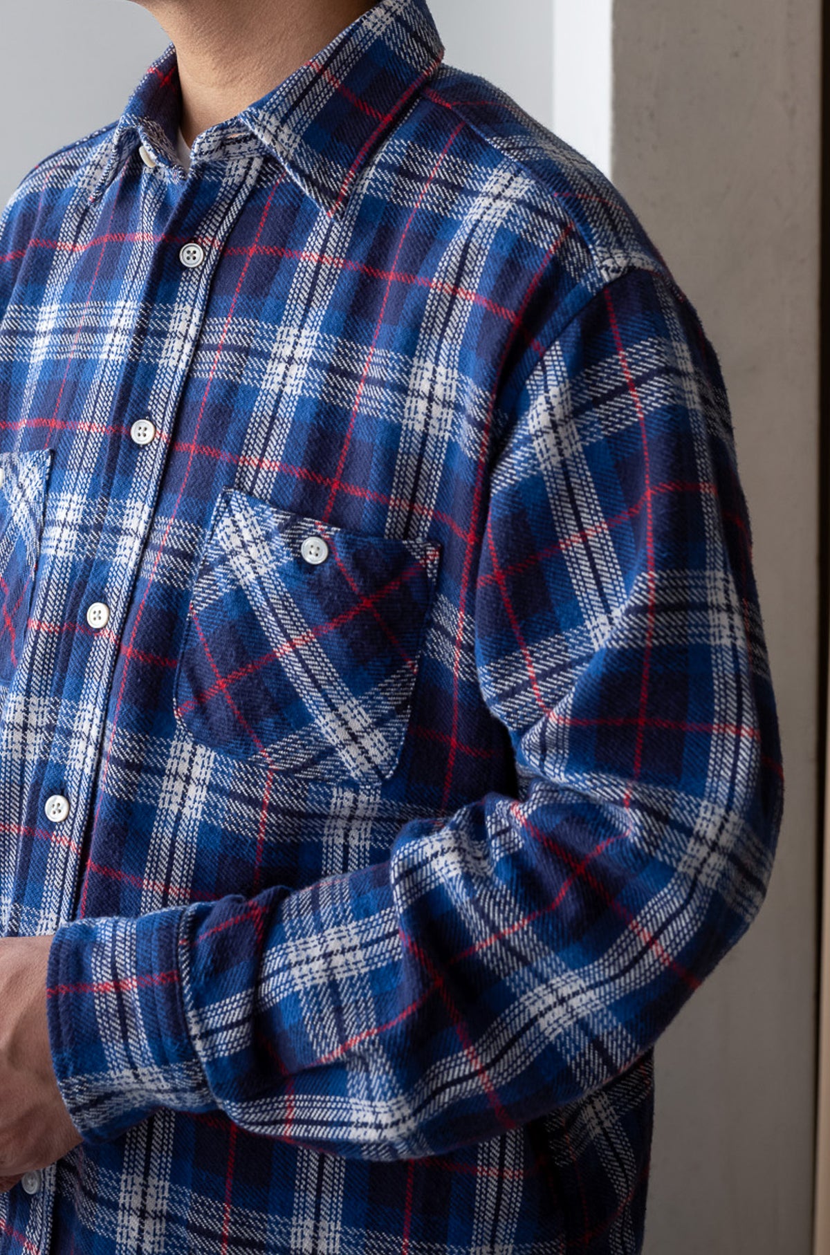 Rough Flannel Shirt 〈BLUE BASE〉