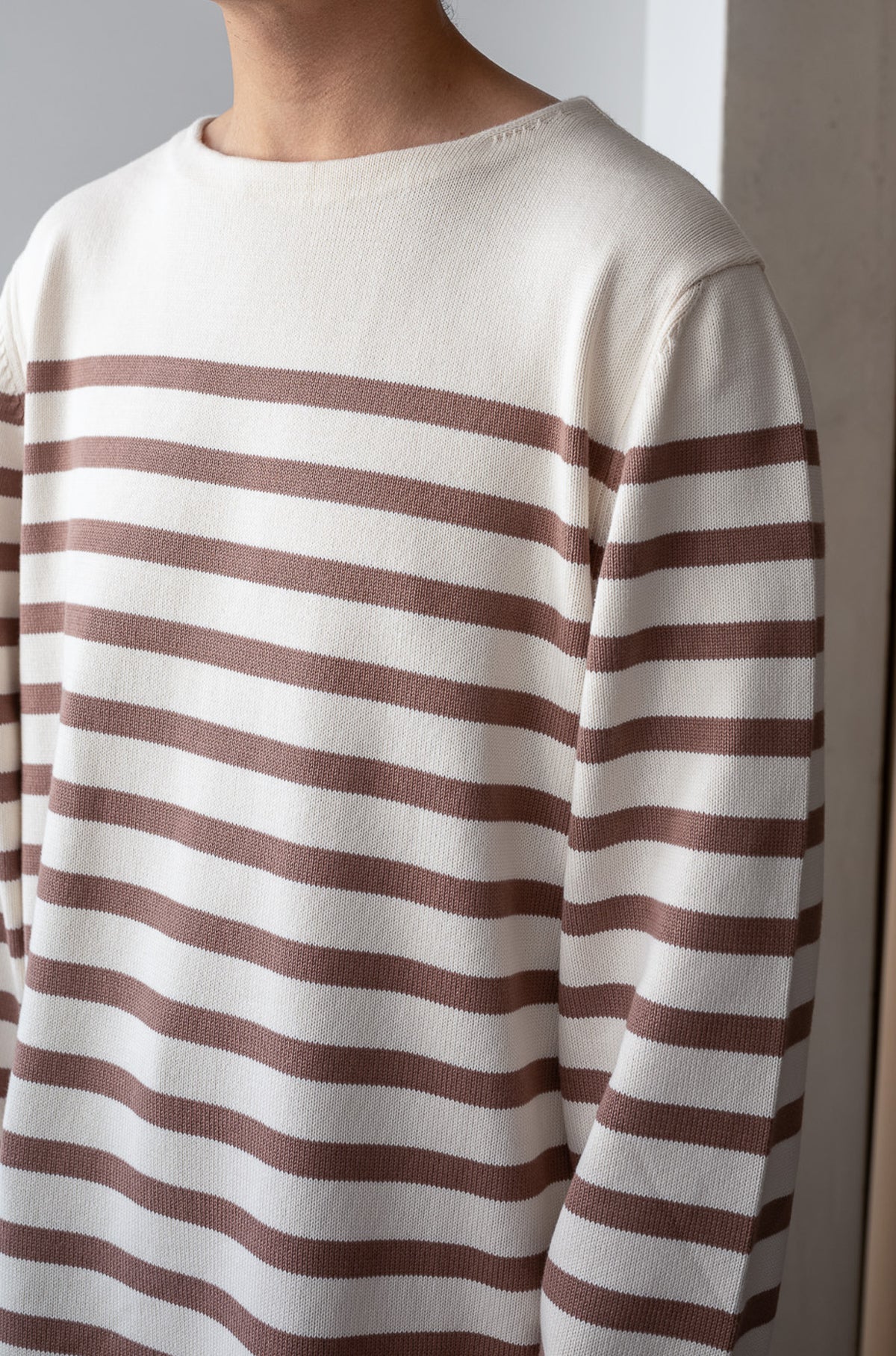 First Pick Suvin Gold Basque Knit 〈MILK × ECRU〉