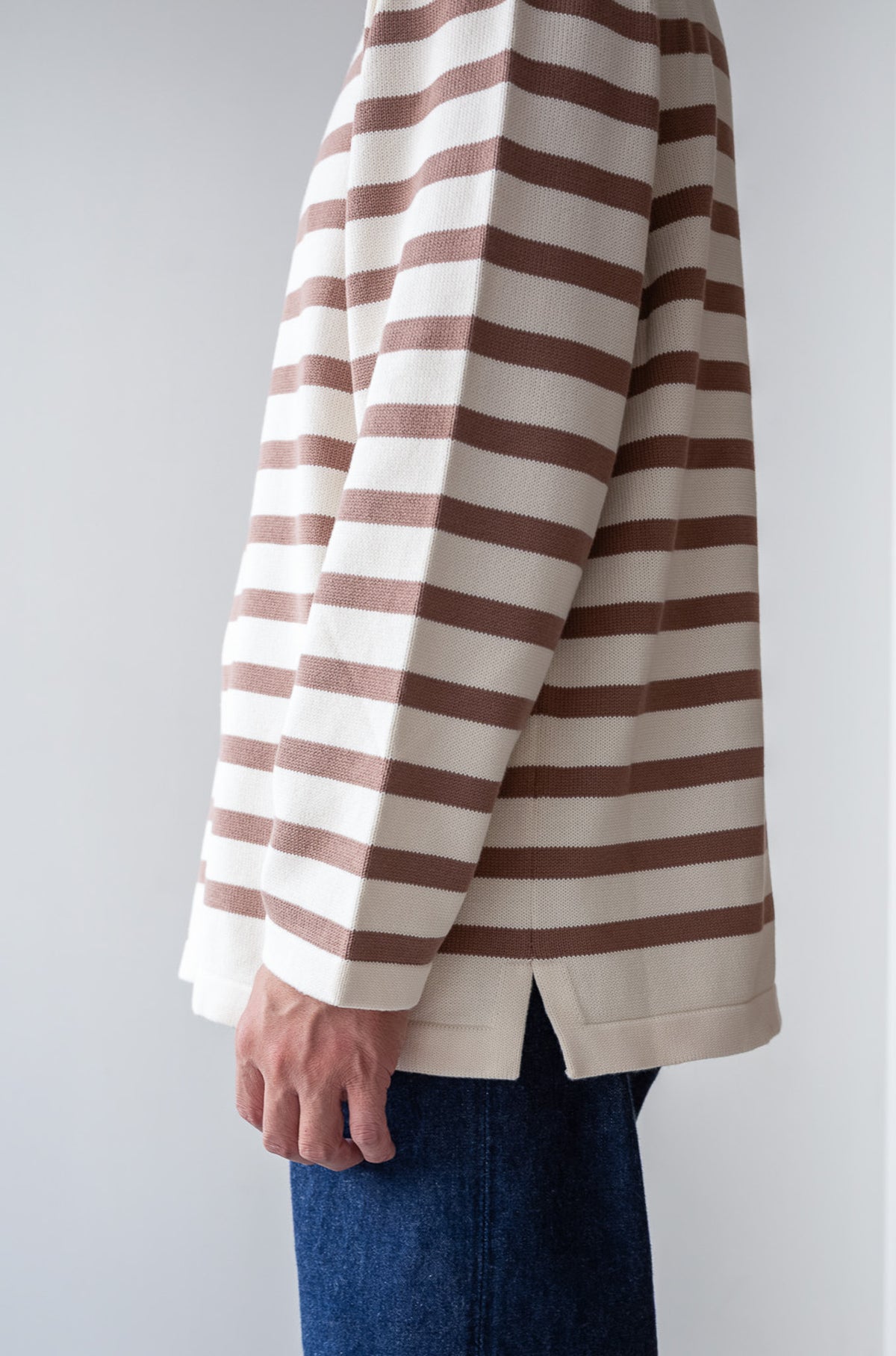 First Pick Suvin Gold Basque Knit 〈MILK × ECRU〉