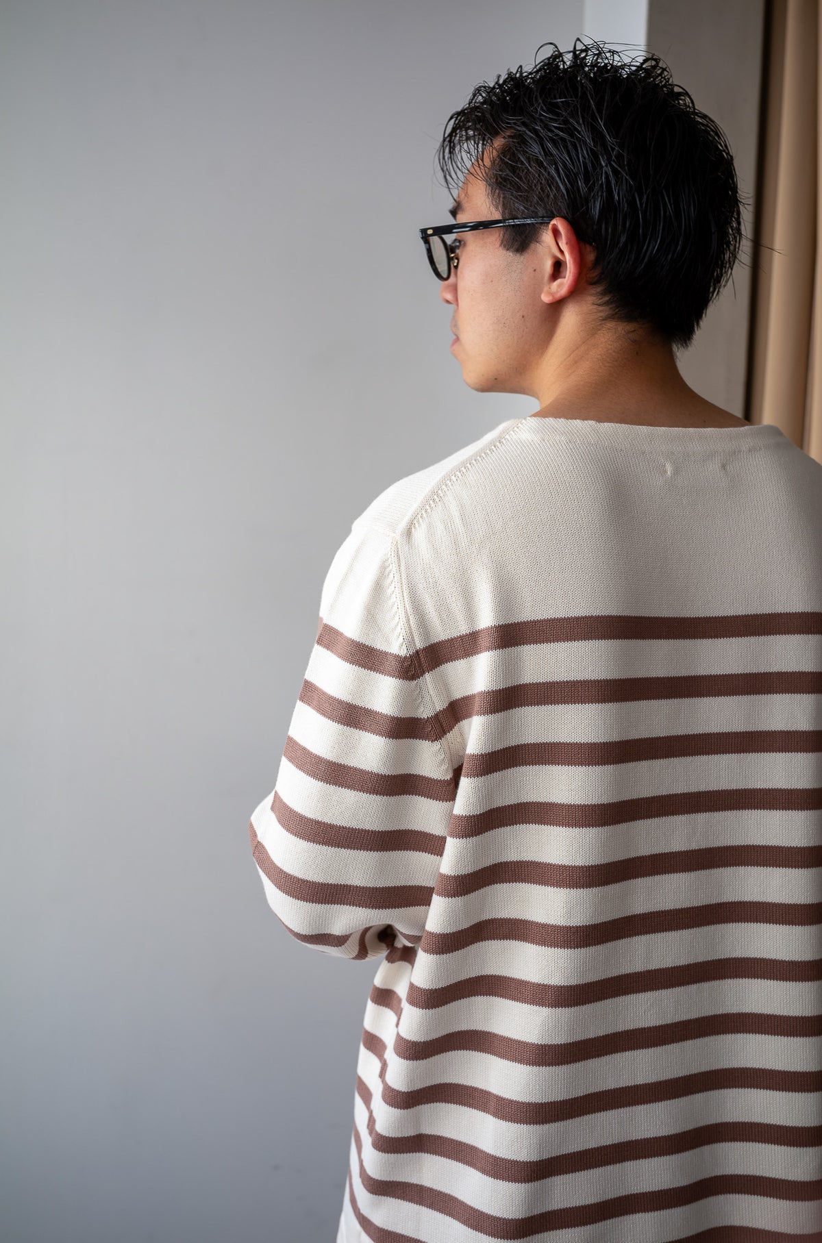 First Pick Suvin Gold Basque Knit 〈MILK × ECRU〉