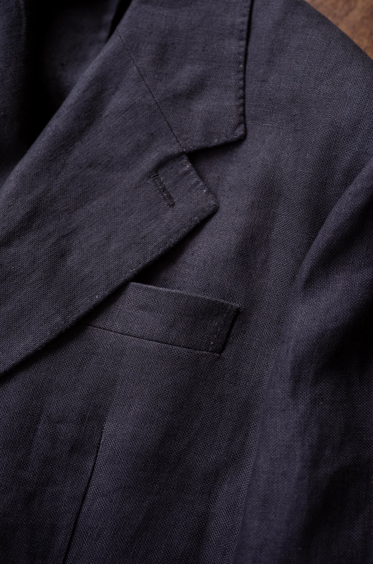 Linen Unstructured Tailored Jacket 〈BROWN〉